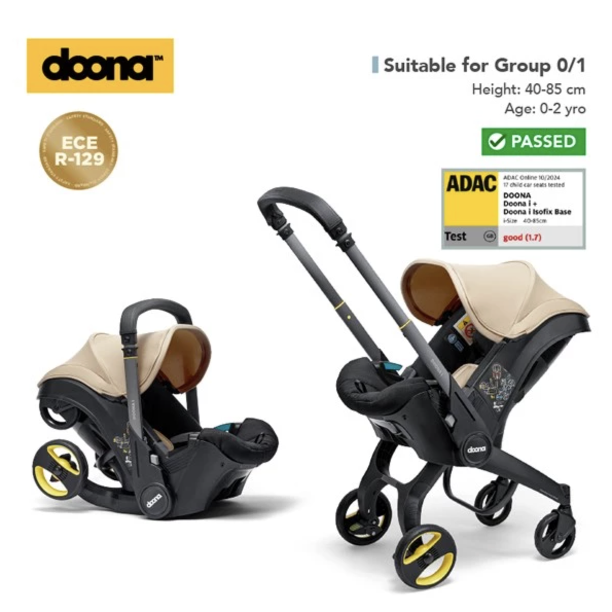 Doona I - 嬰兒車連汽車安全座椅 (沙色)