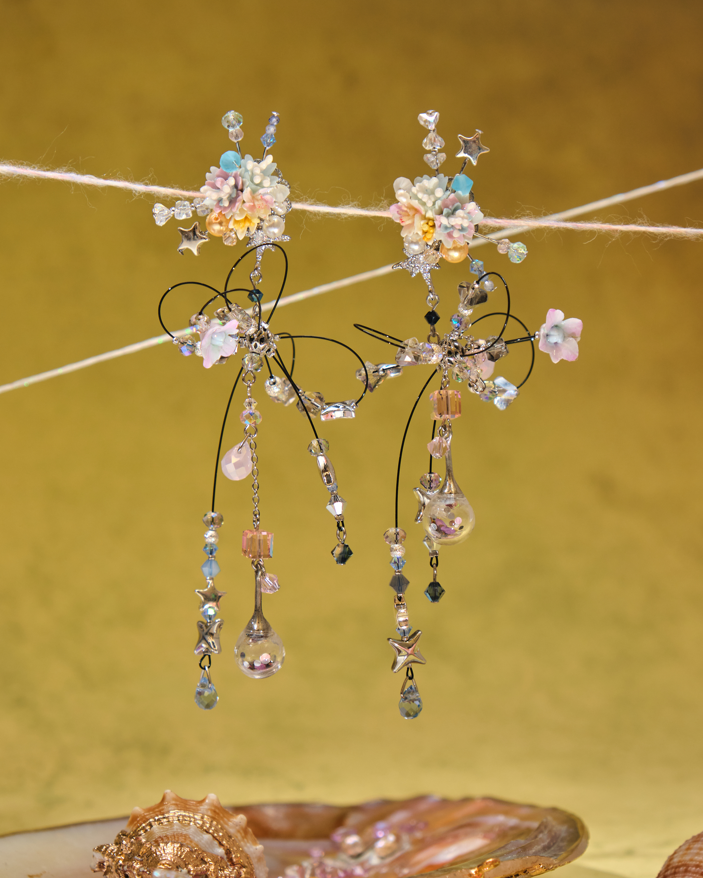 13048 Starry Night Fireworks Crystal Silk Whisper S925 Earrings