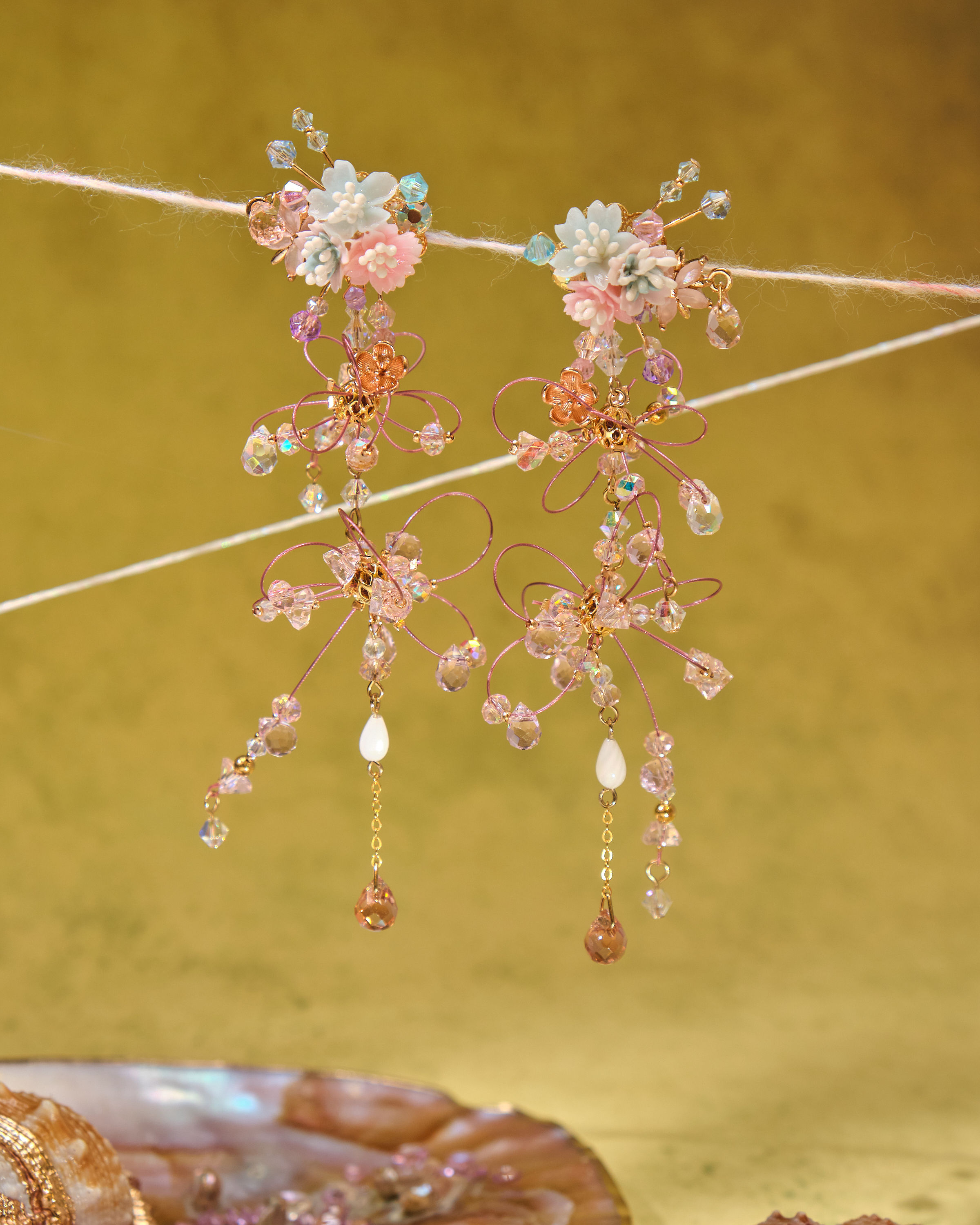 13044 Court Fireworks Cold-Porcelain Sparkle S925 Earrings