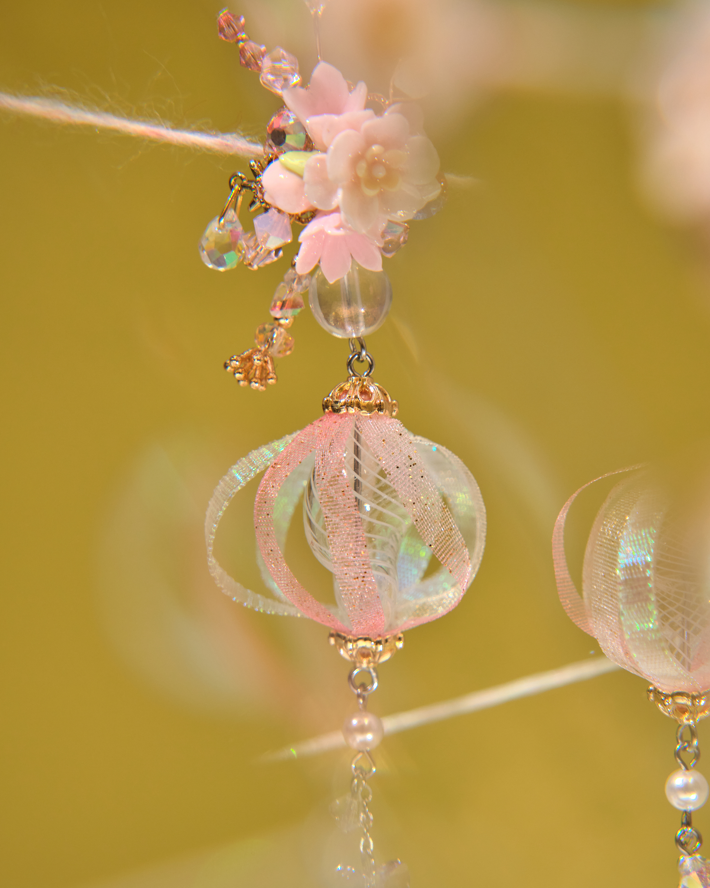 13043 花球旋轉夢幻水晶球S925耳環