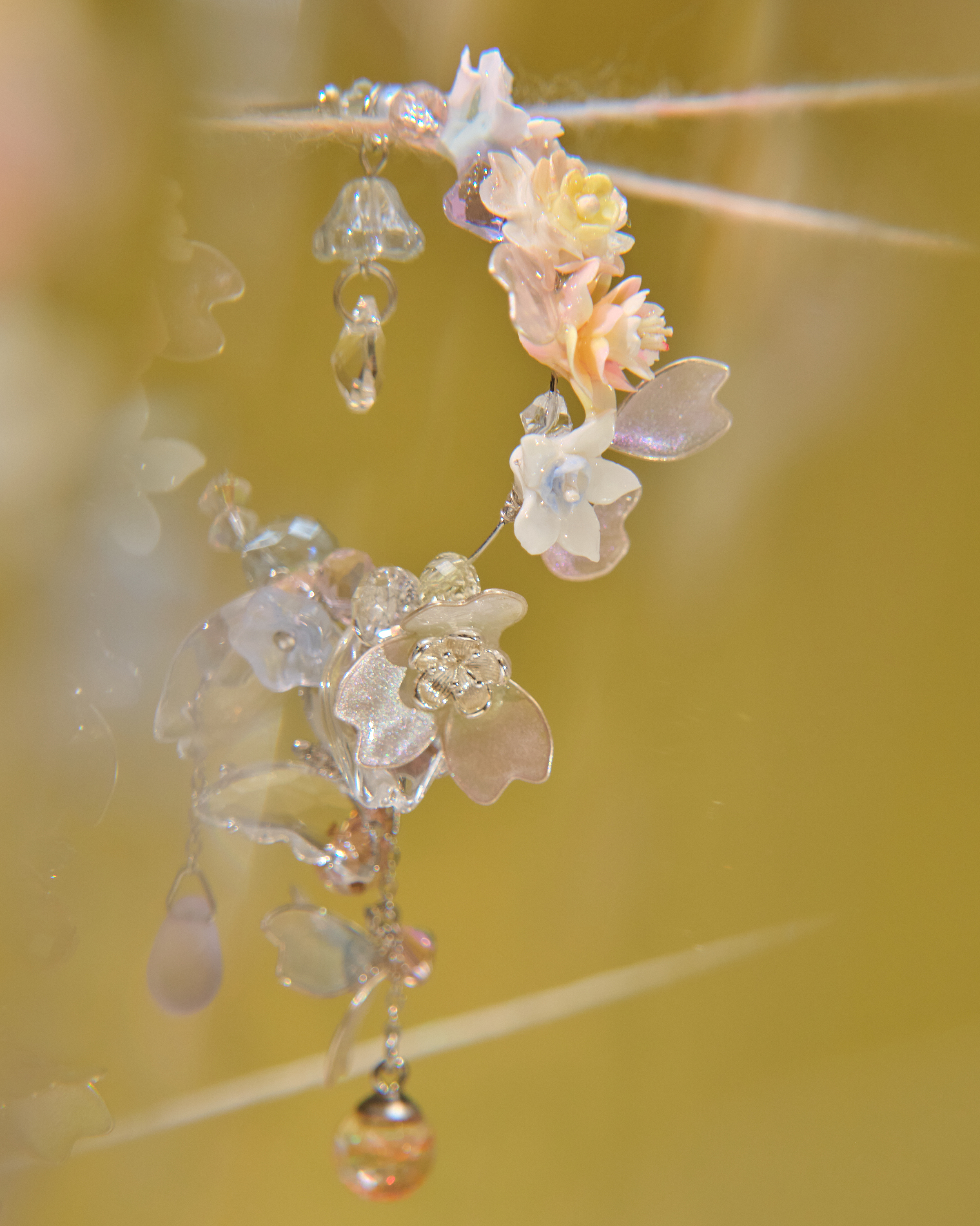 13041 Moonlit Bouquet Layered Crescent S925 Earrings