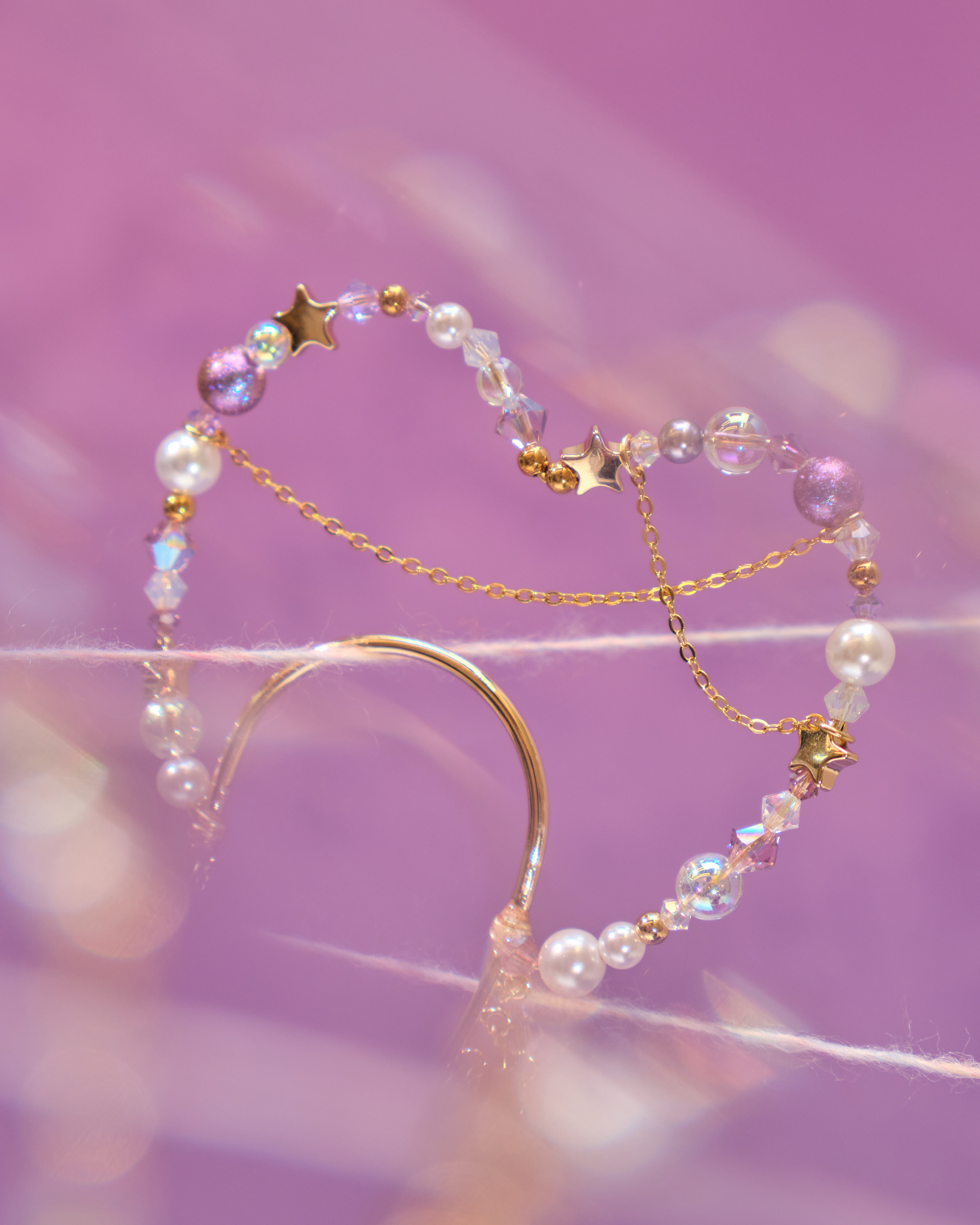 13039 花瓣型櫻川飄遊珍珠耳掛