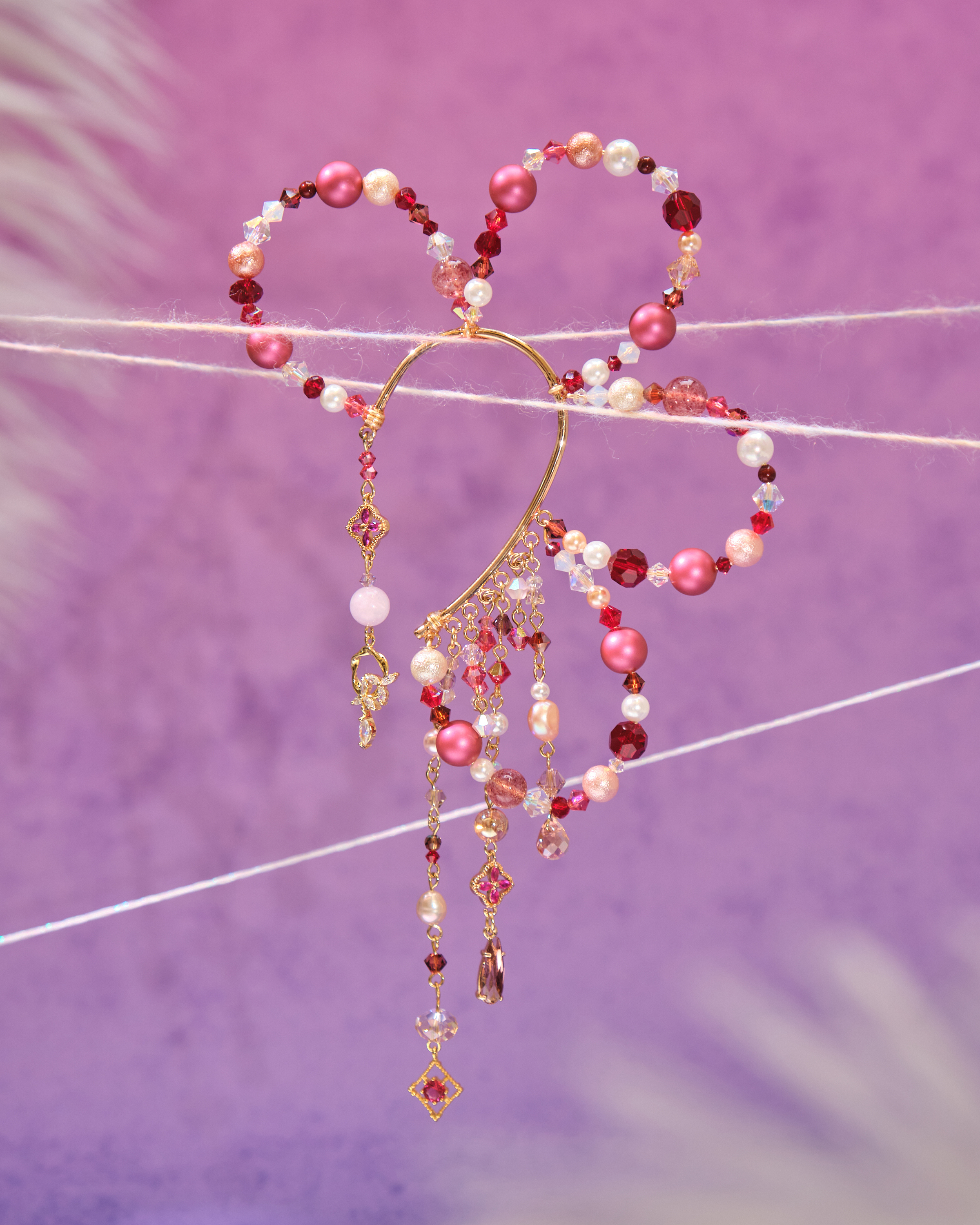 13037 花瓣型櫻川飄遊珍珠耳掛