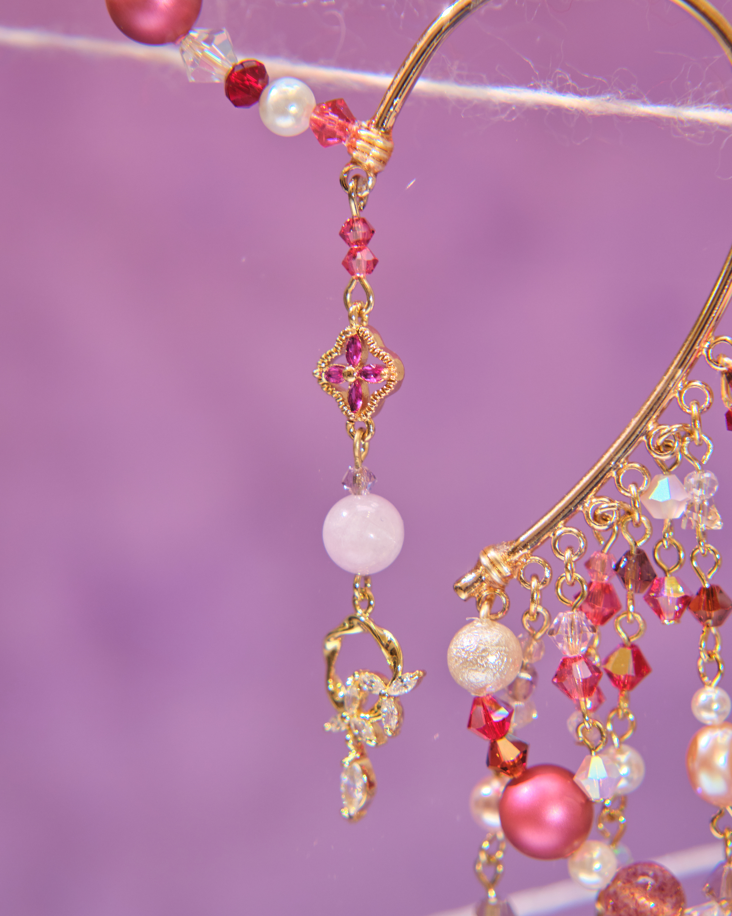 13037 花瓣型櫻川飄遊珍珠耳掛