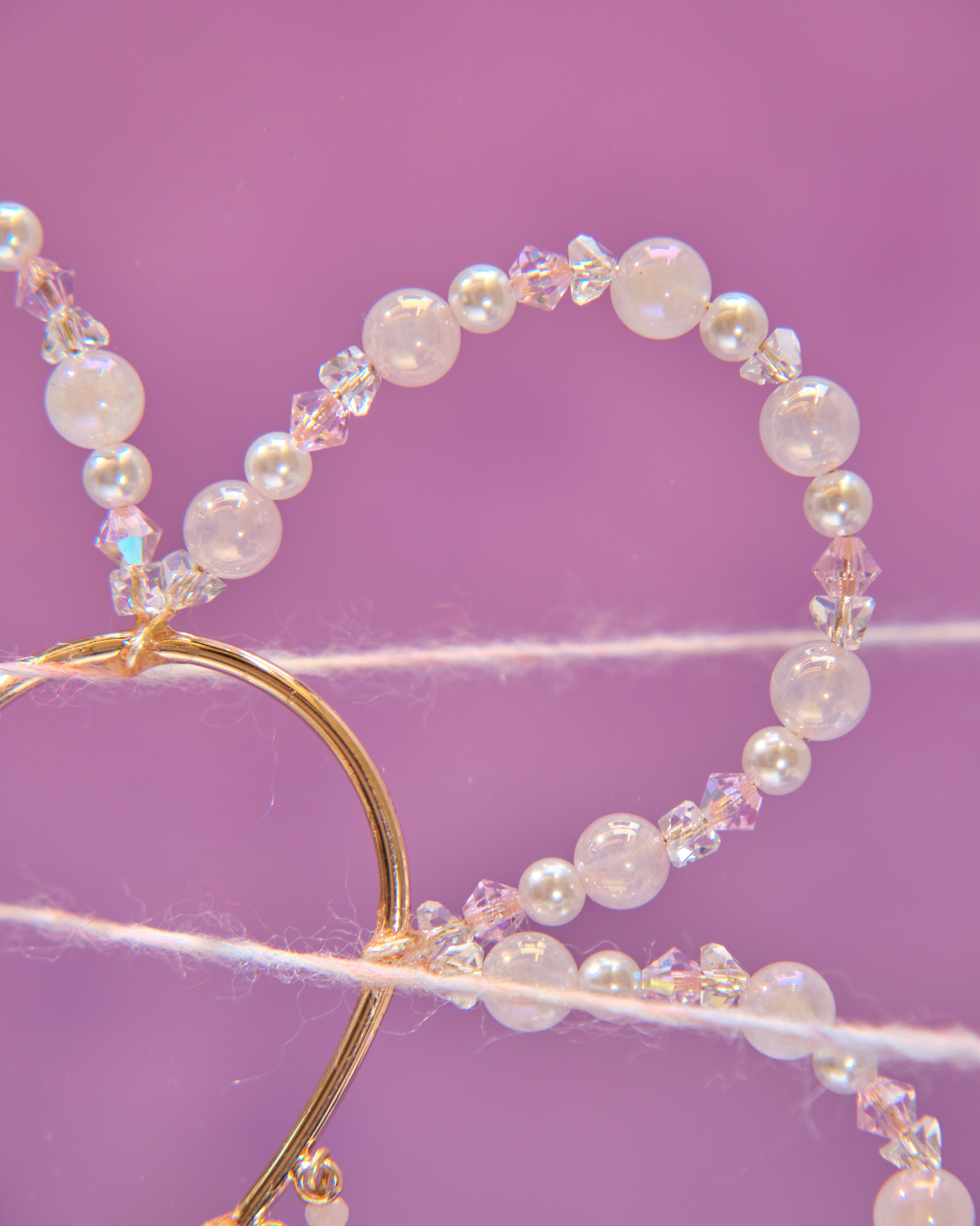 13035 Sakura River Petal Drift Pearl Long Ear Cuffs