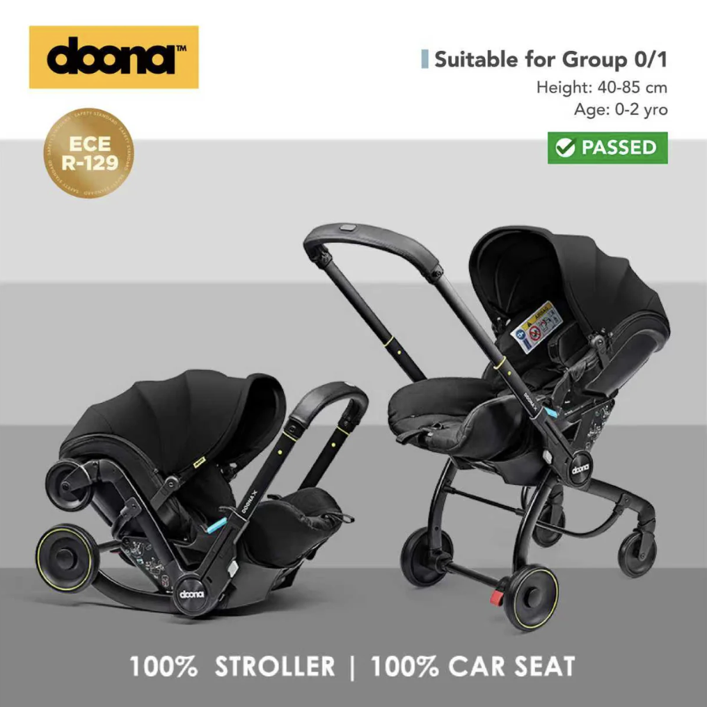 Doona X - 汽車安全座椅& 嬰兒車(黑色)| Jakewell