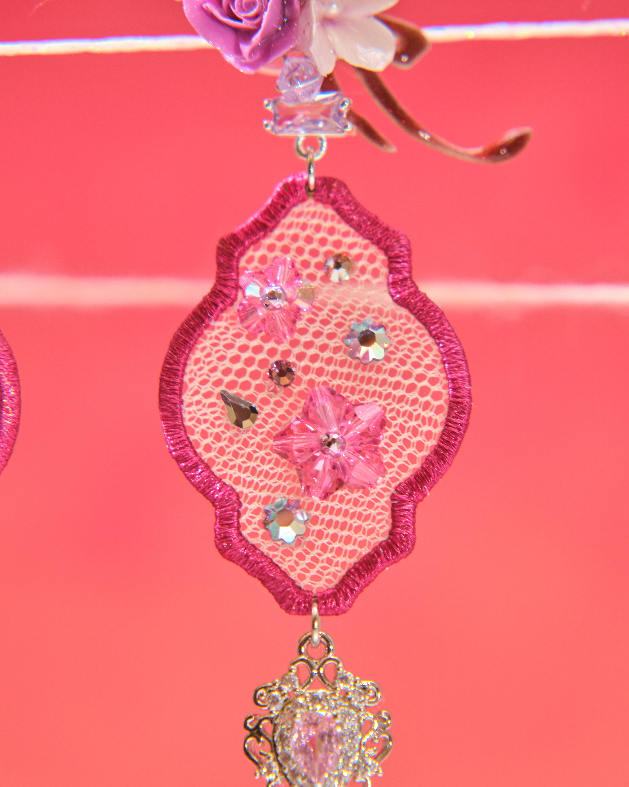 13031 Butterfly Dance Embroidery Frame Hand-Sewn S925 Earrings