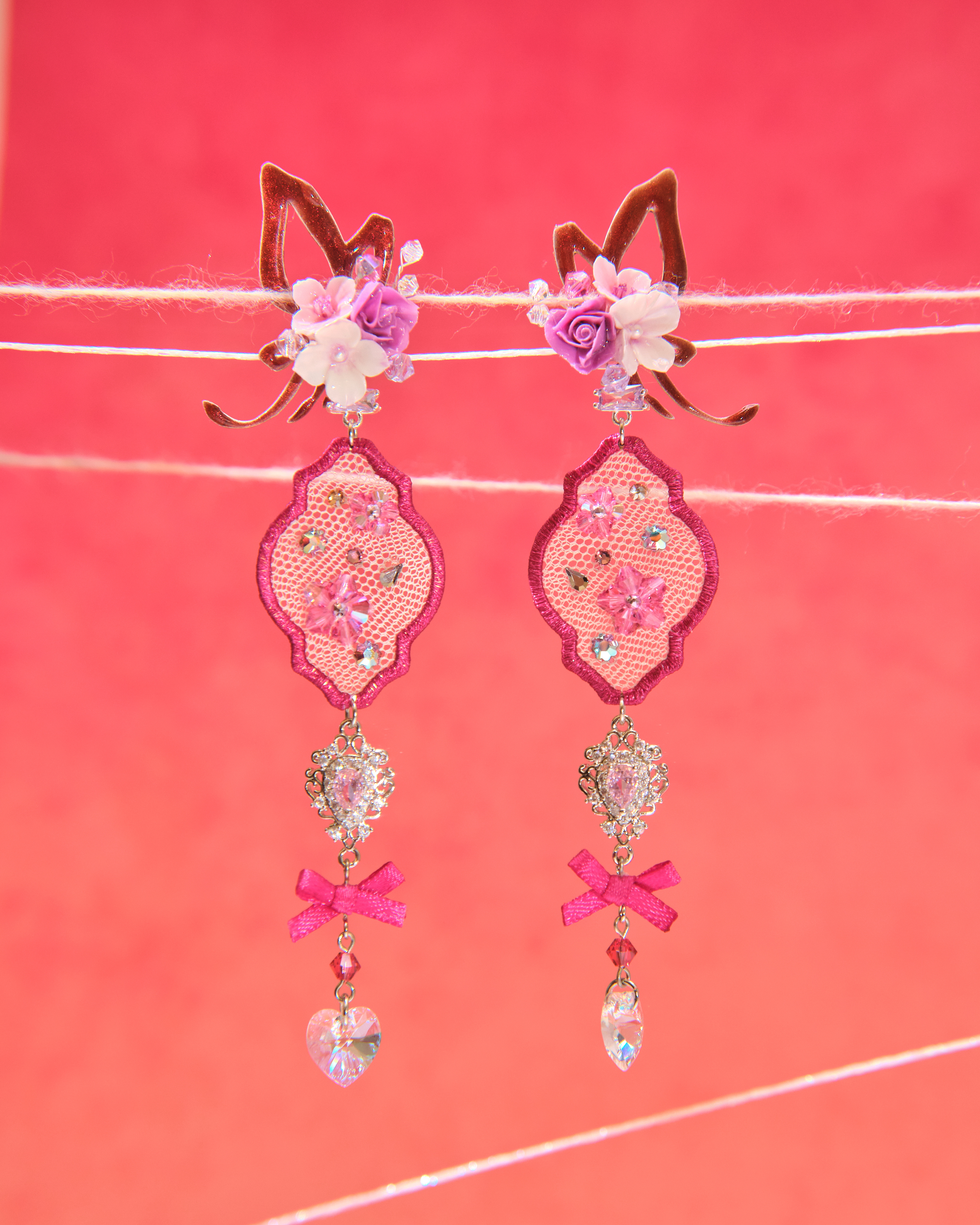 13031 Butterfly Dance Embroidery Frame Hand-Sewn S925 Earrings