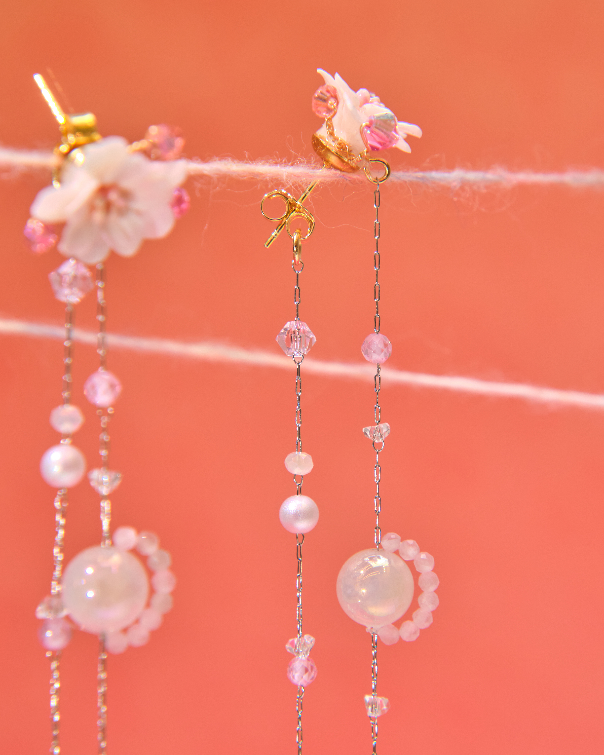 13026 Flower Whisper Cold-Porcelain Bloom Crystal S925 Earrings