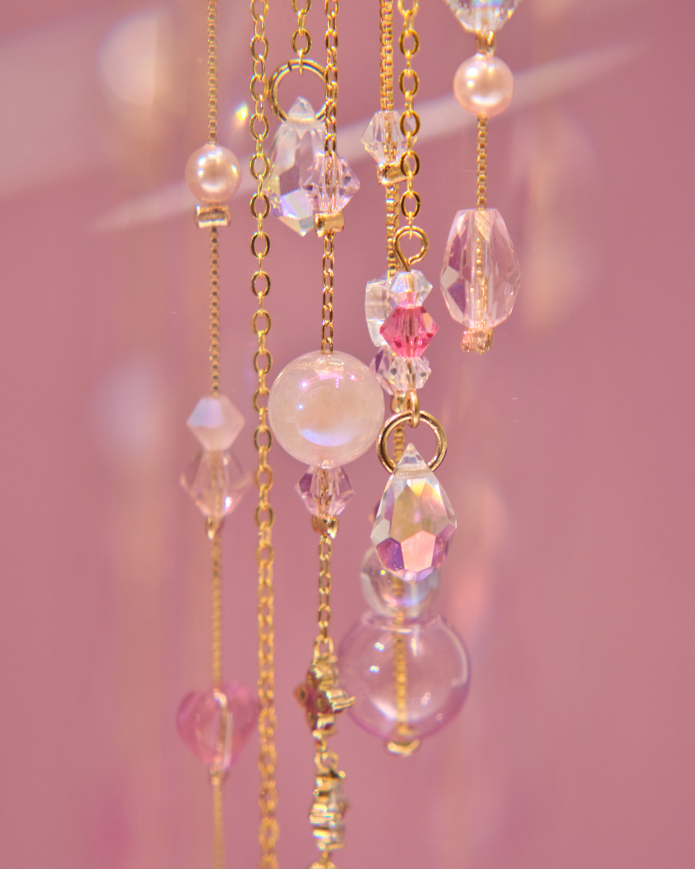 13019 Aurora Rain Curtain Crystal Glass Long Ear Cuffs