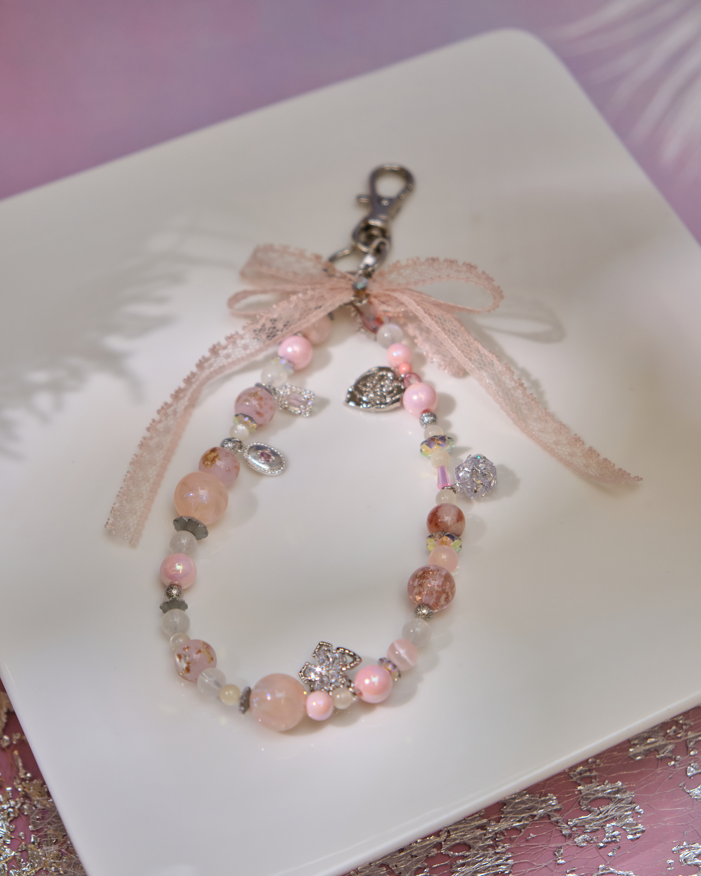 13009 Harajuku Resin Bead Short Phone Strap