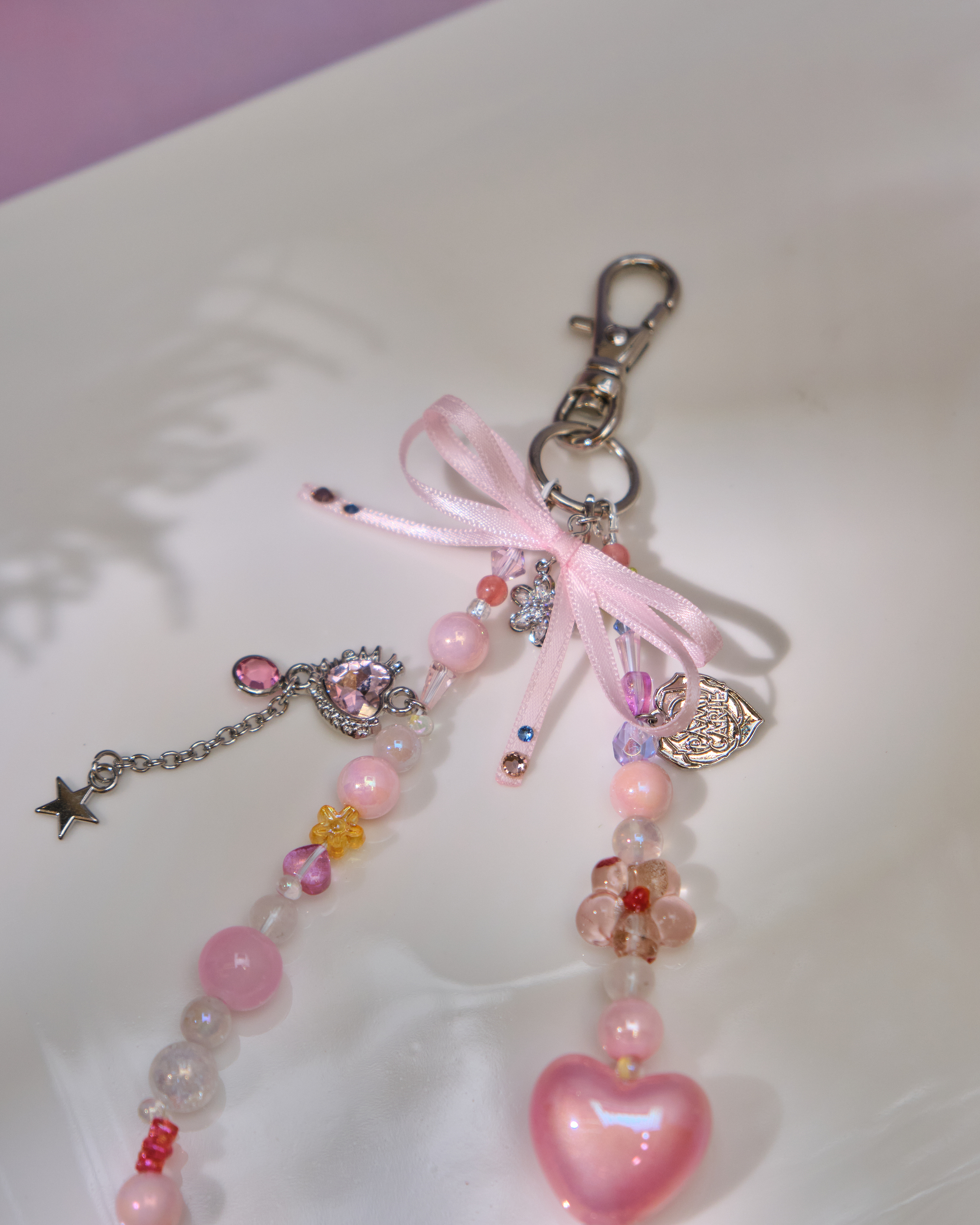 13008 Harajuku Resin Bead Short Phone Strap