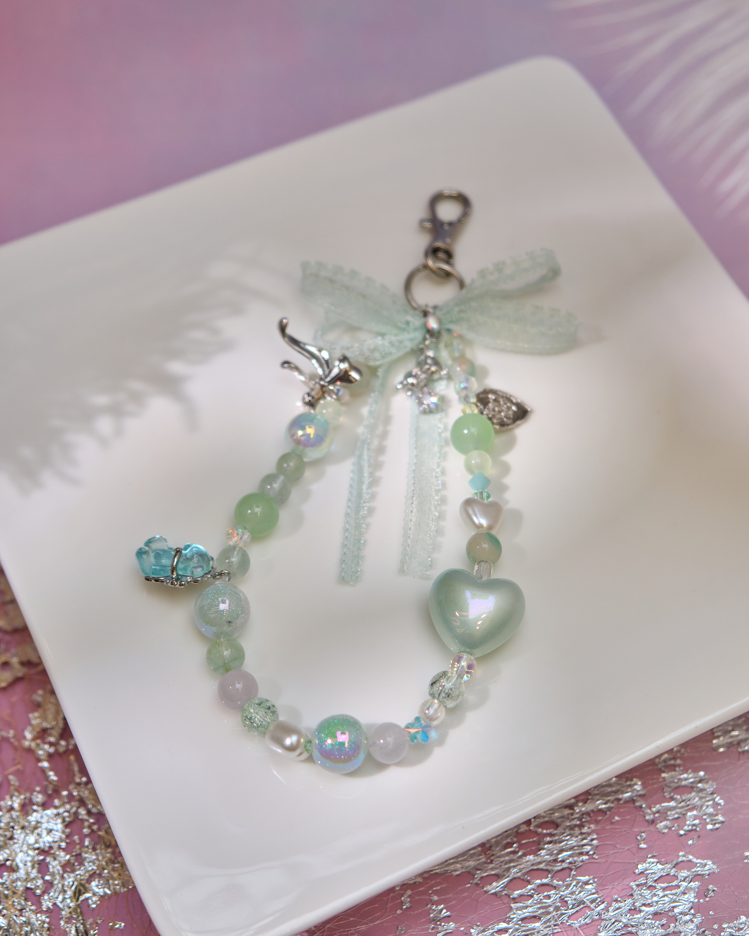 13007 Harajuku Resin Bead Short Phone Strap