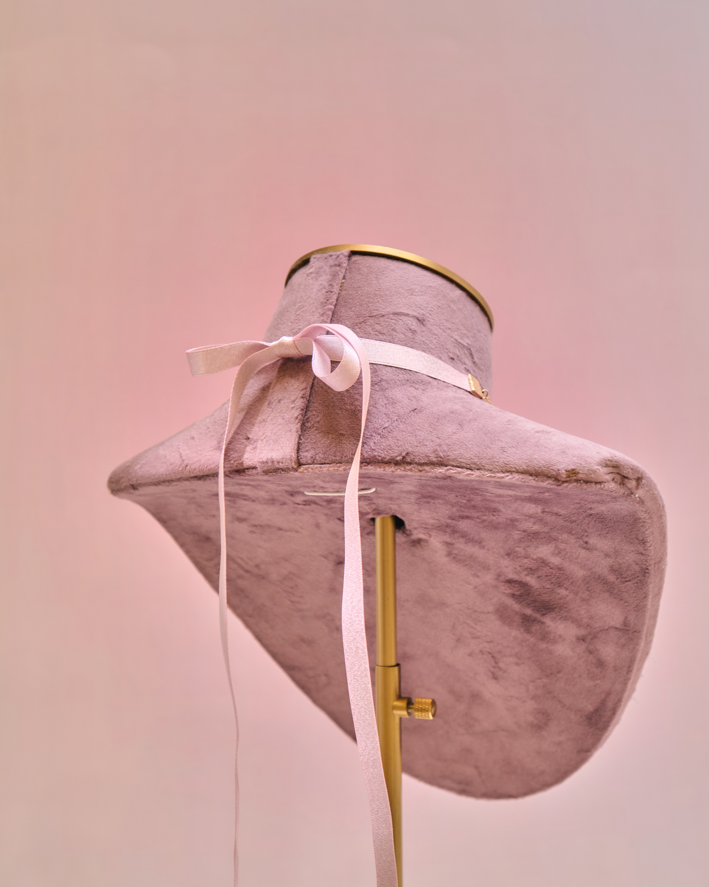 12992 雙生花束緞帶蝶結S925鎖骨項鏈