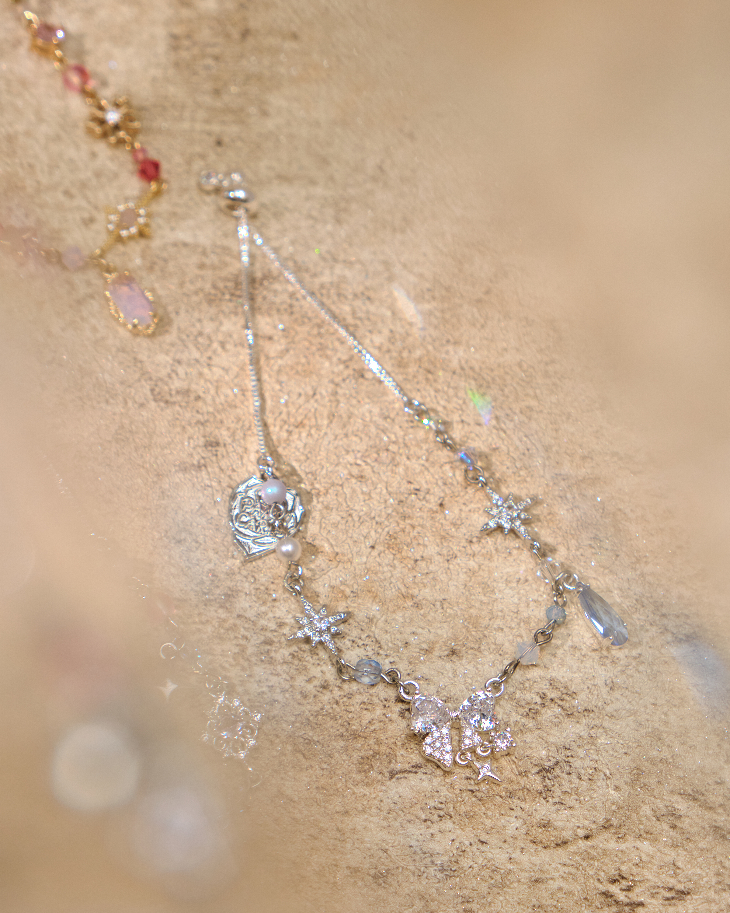 12985 糖果寶石雨全伸縮S925手鏈