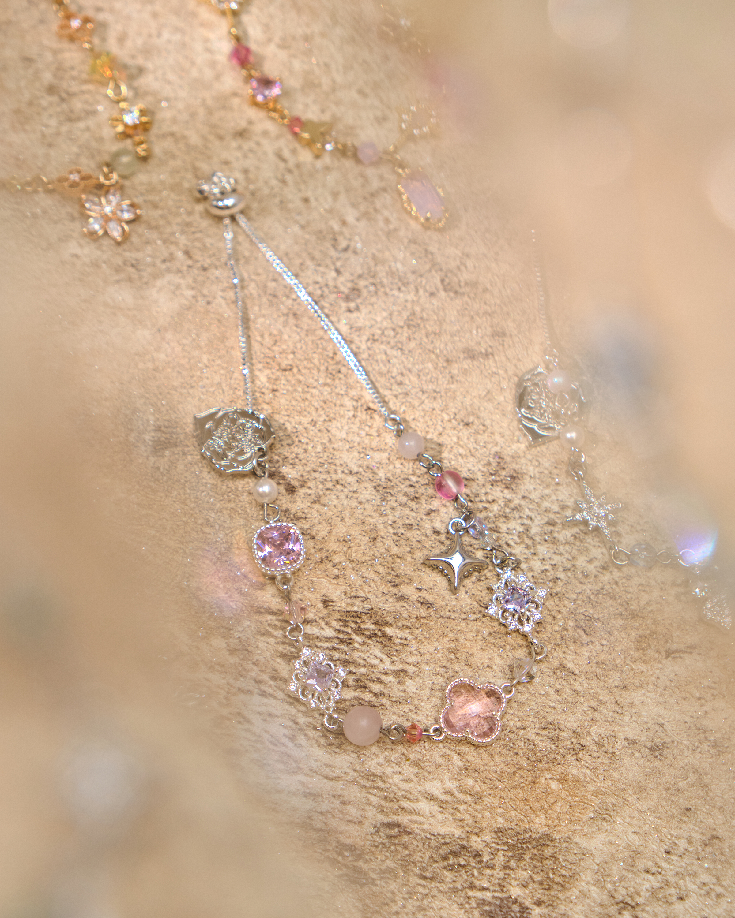 12984 糖果寶石雨全伸縮S925手鏈