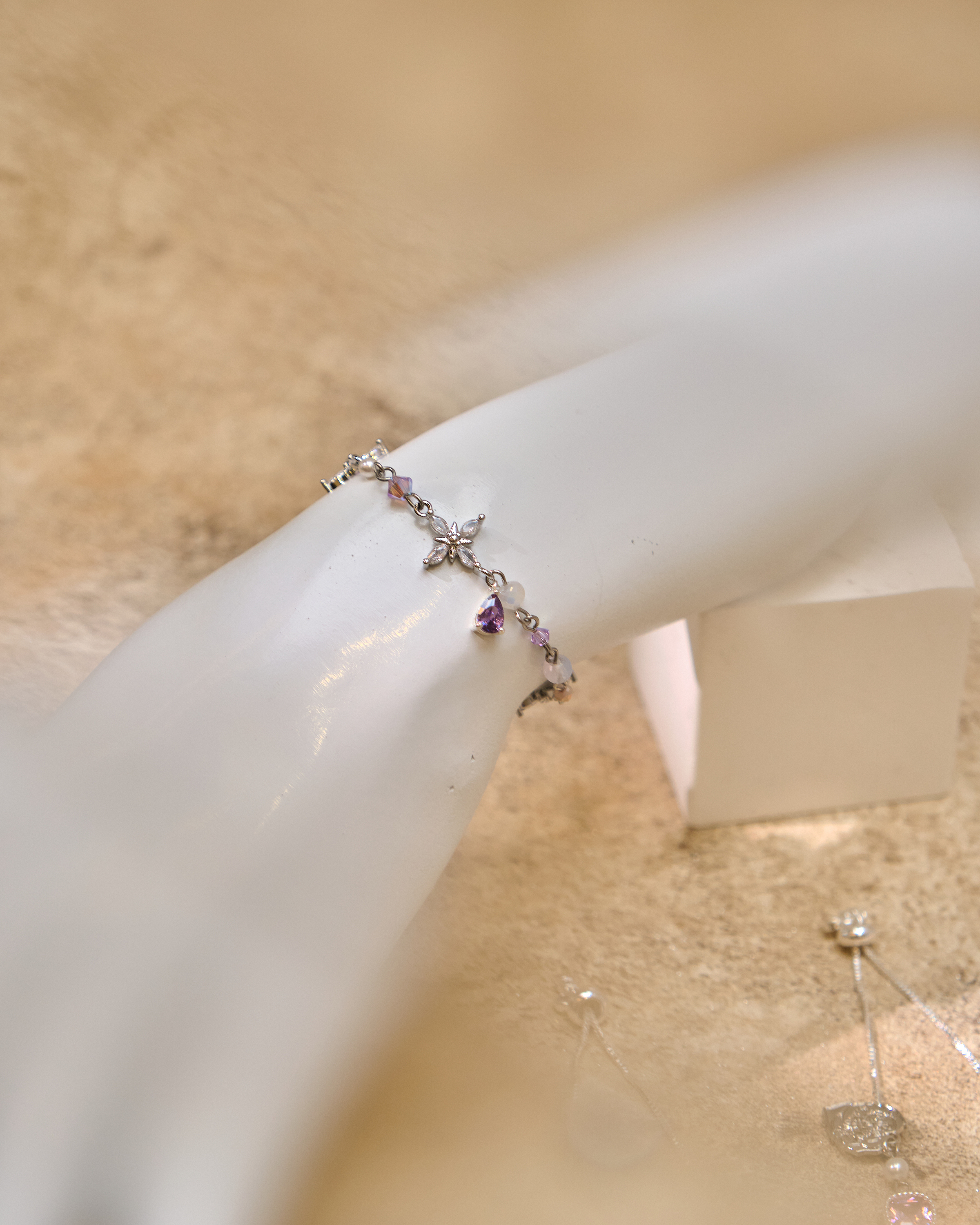 12982 糖果寶石雨全伸縮S925手鏈