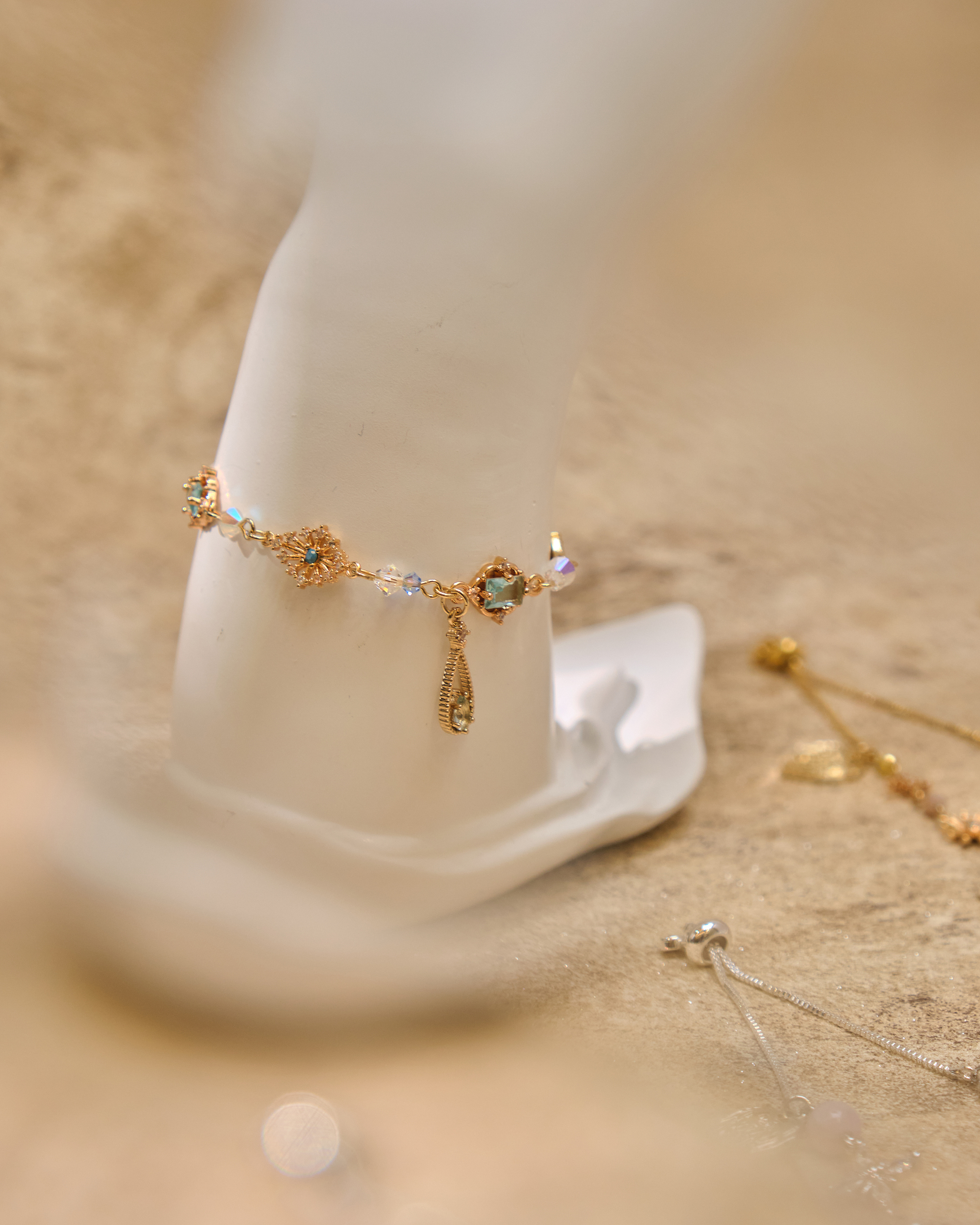 12978 糖果寶石雨全伸縮S925手鏈