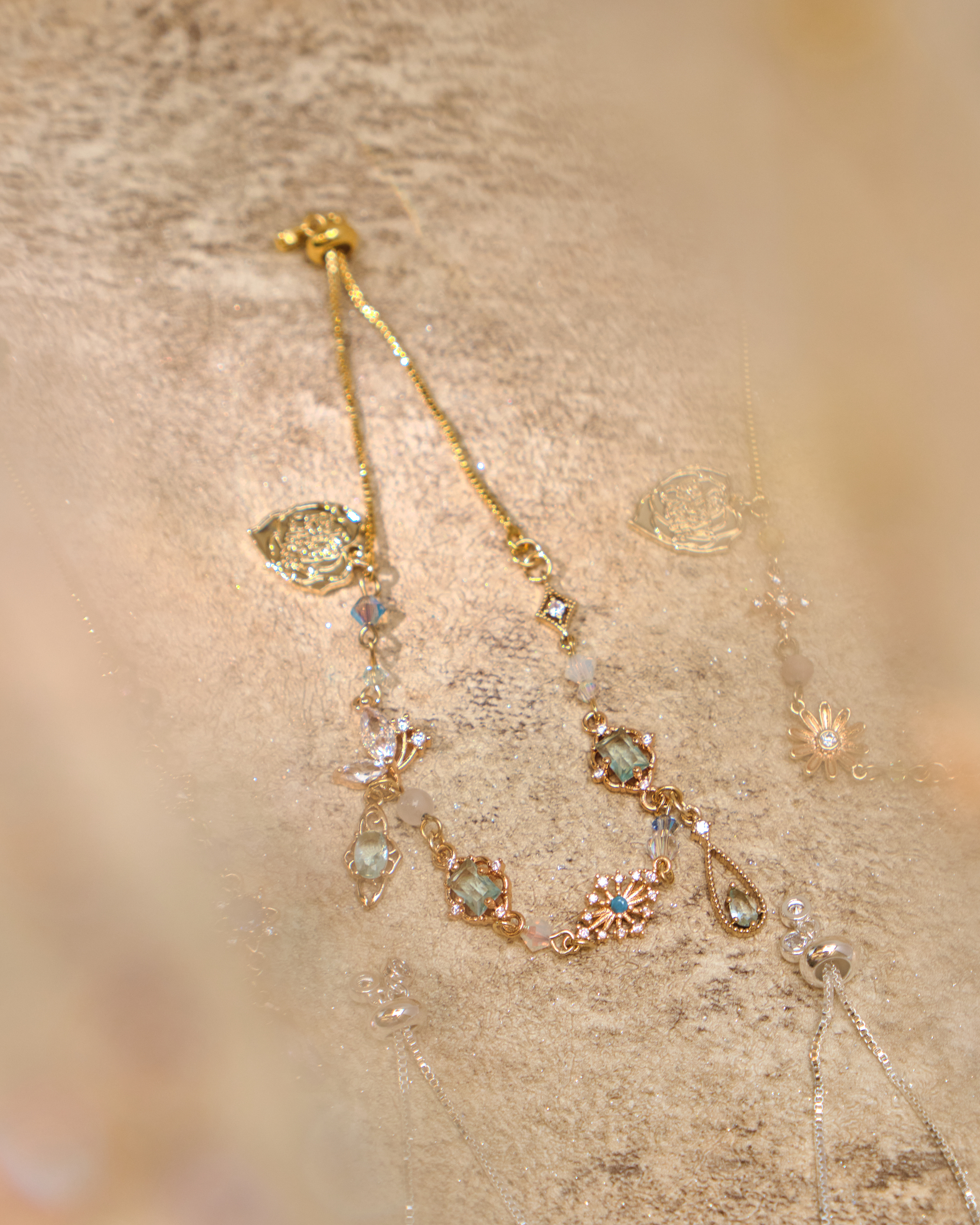 12978 糖果寶石雨全伸縮S925手鏈