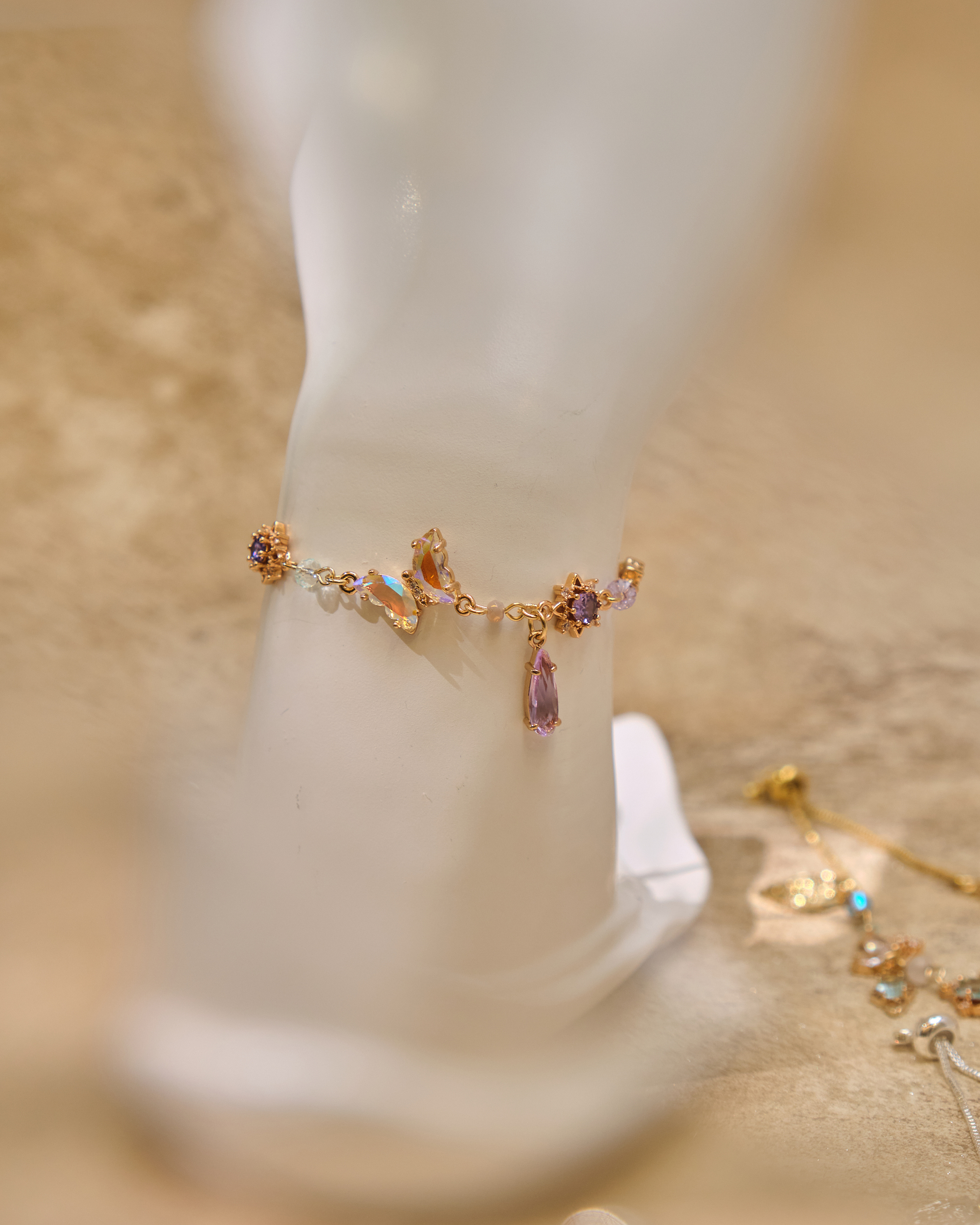 12977 糖果寶石雨全伸縮S925手鏈