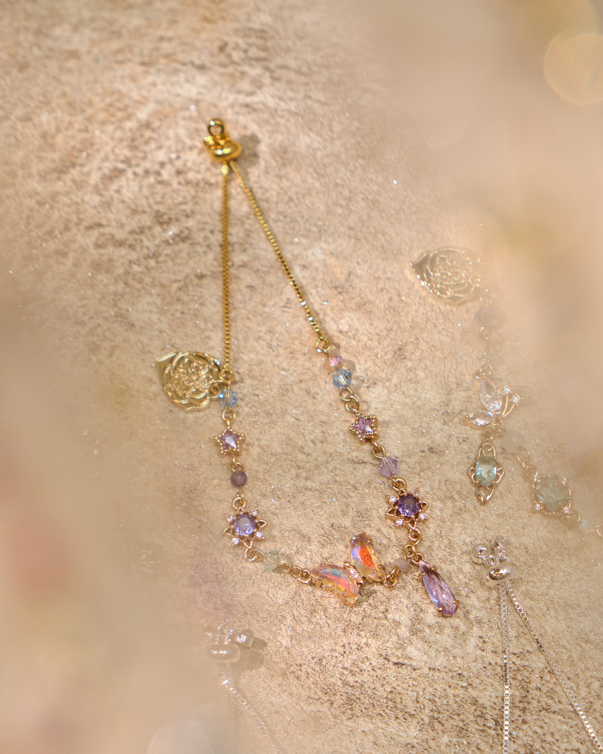 12977 糖果寶石雨全伸縮S925手鏈