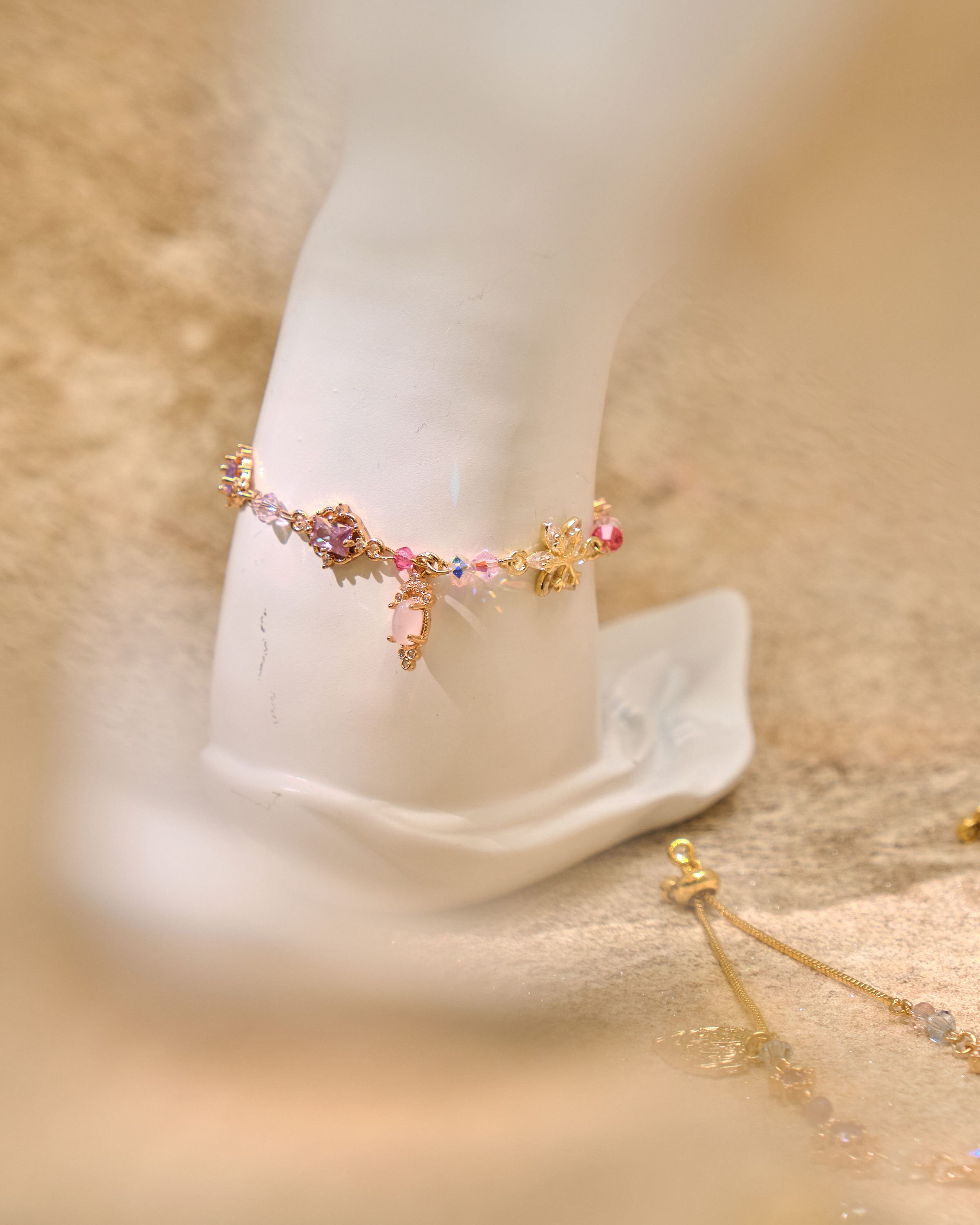 12976 Candy Gem Rain Fully Elastic S925 Bracelet