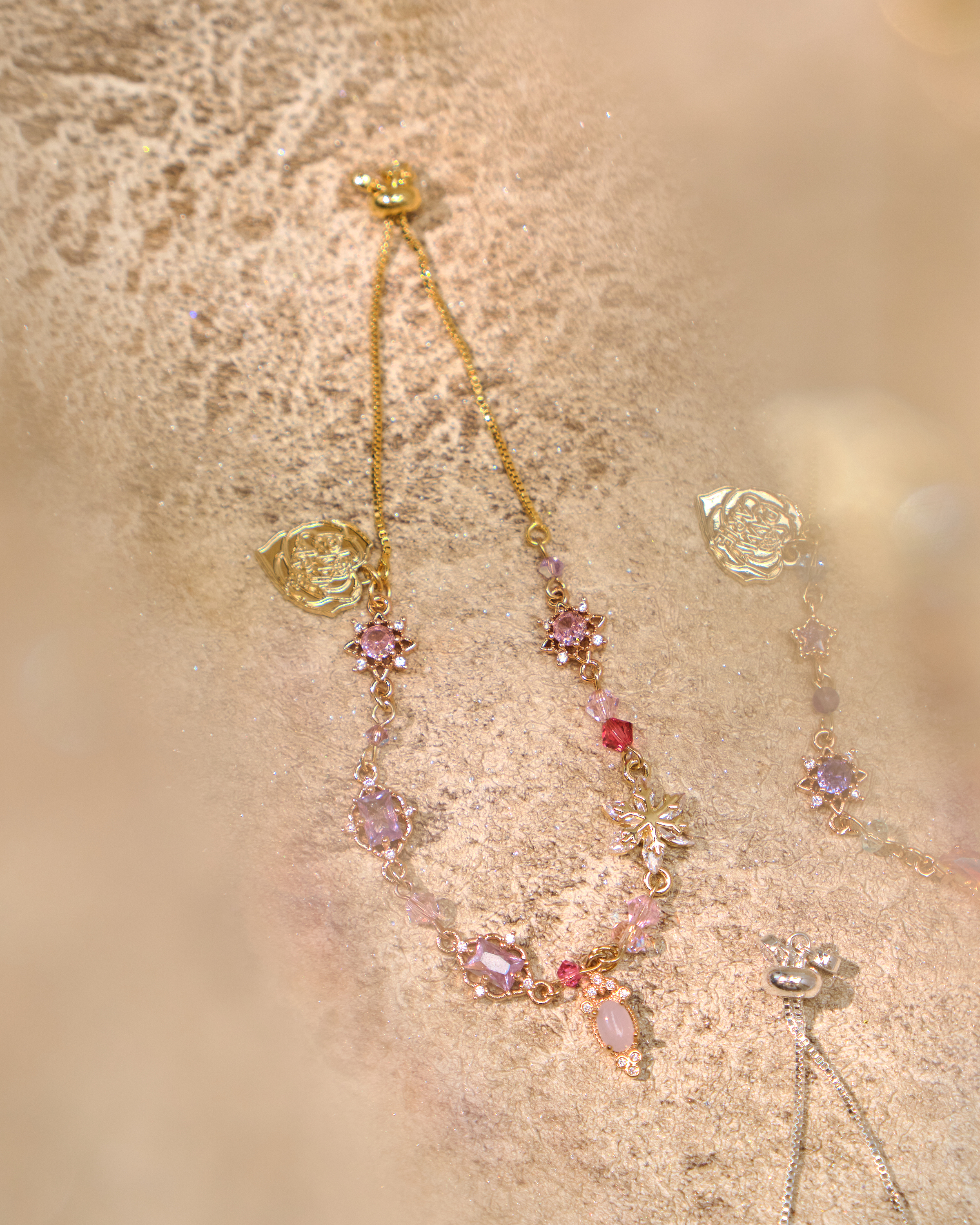 12976 Candy Gem Rain Fully Elastic S925 Bracelet