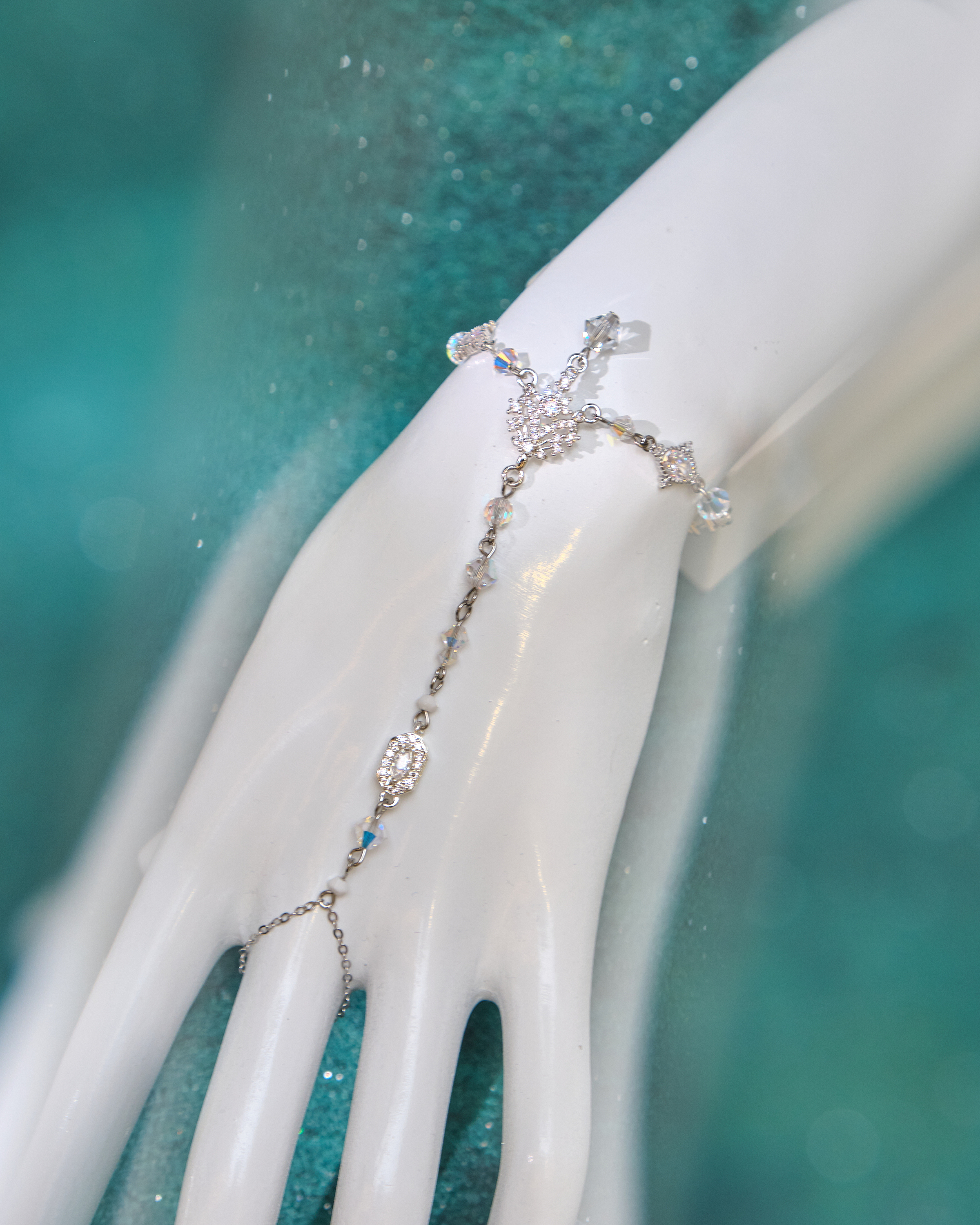 12974 浪漫銀河極光水晶T字S925手鏈