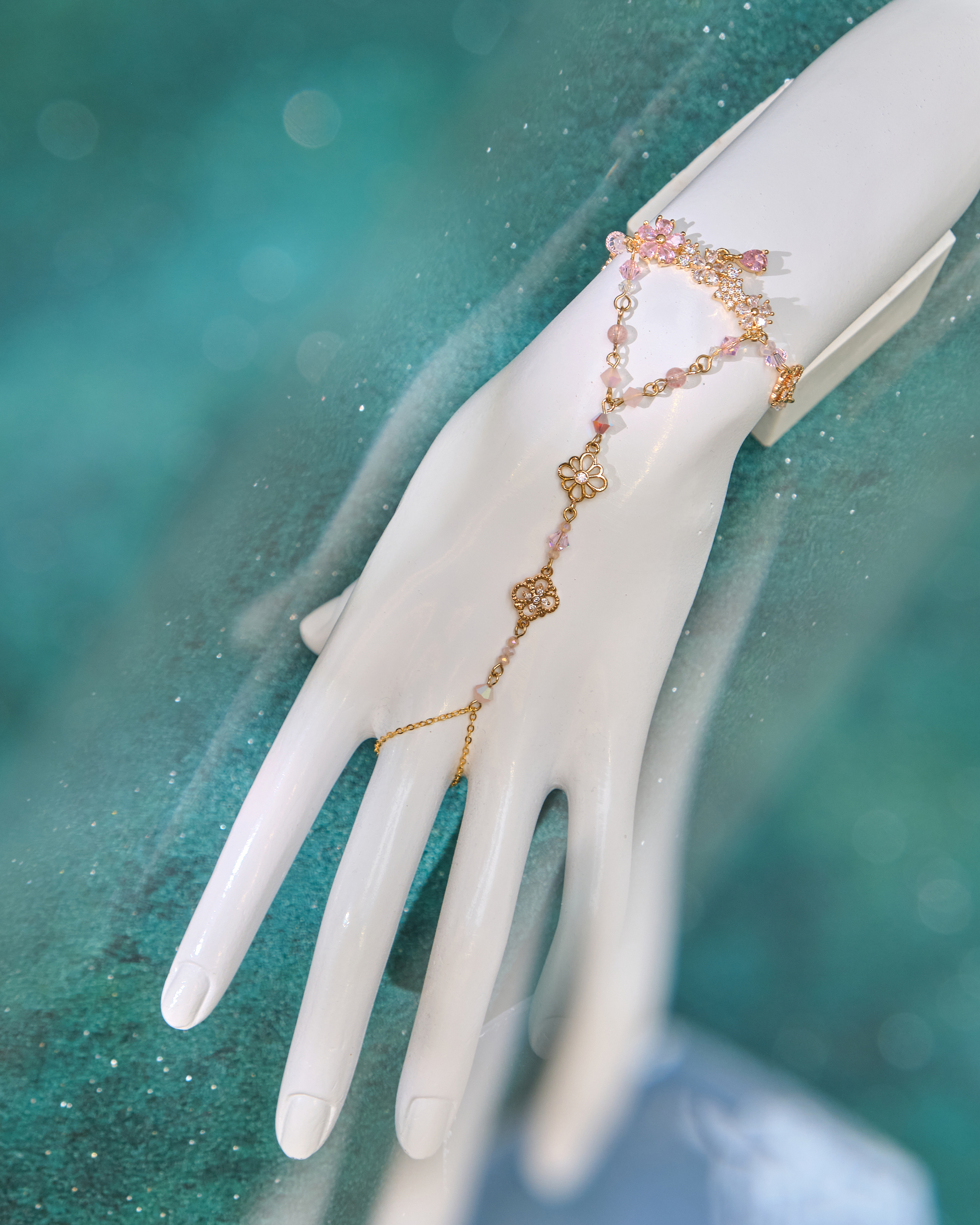 12972 Romantic Aurora Galaxy Crystal T-Bar S925 Bracelet