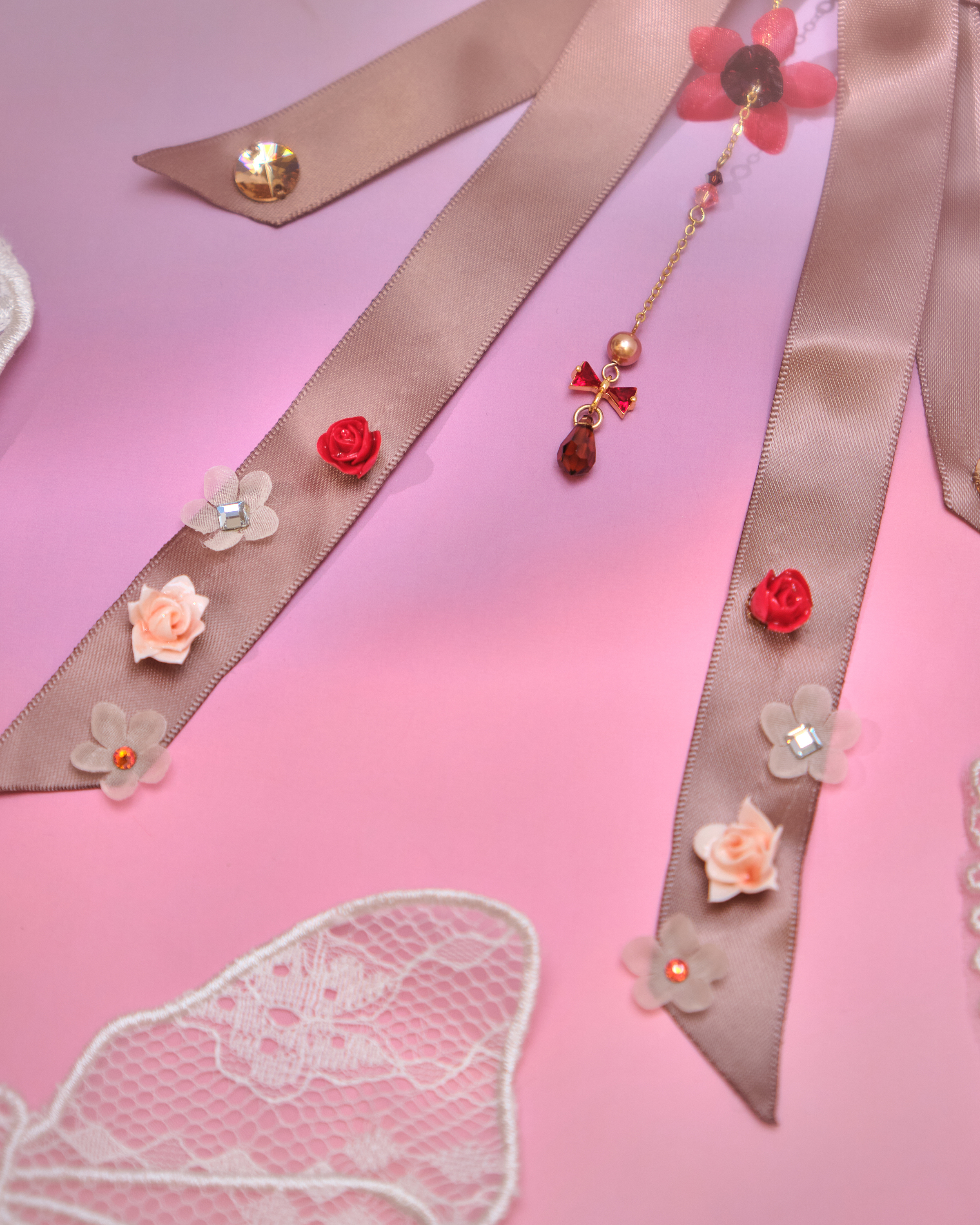 12957 緞帶花語手縫黏土櫻蝶鴨嘴夾