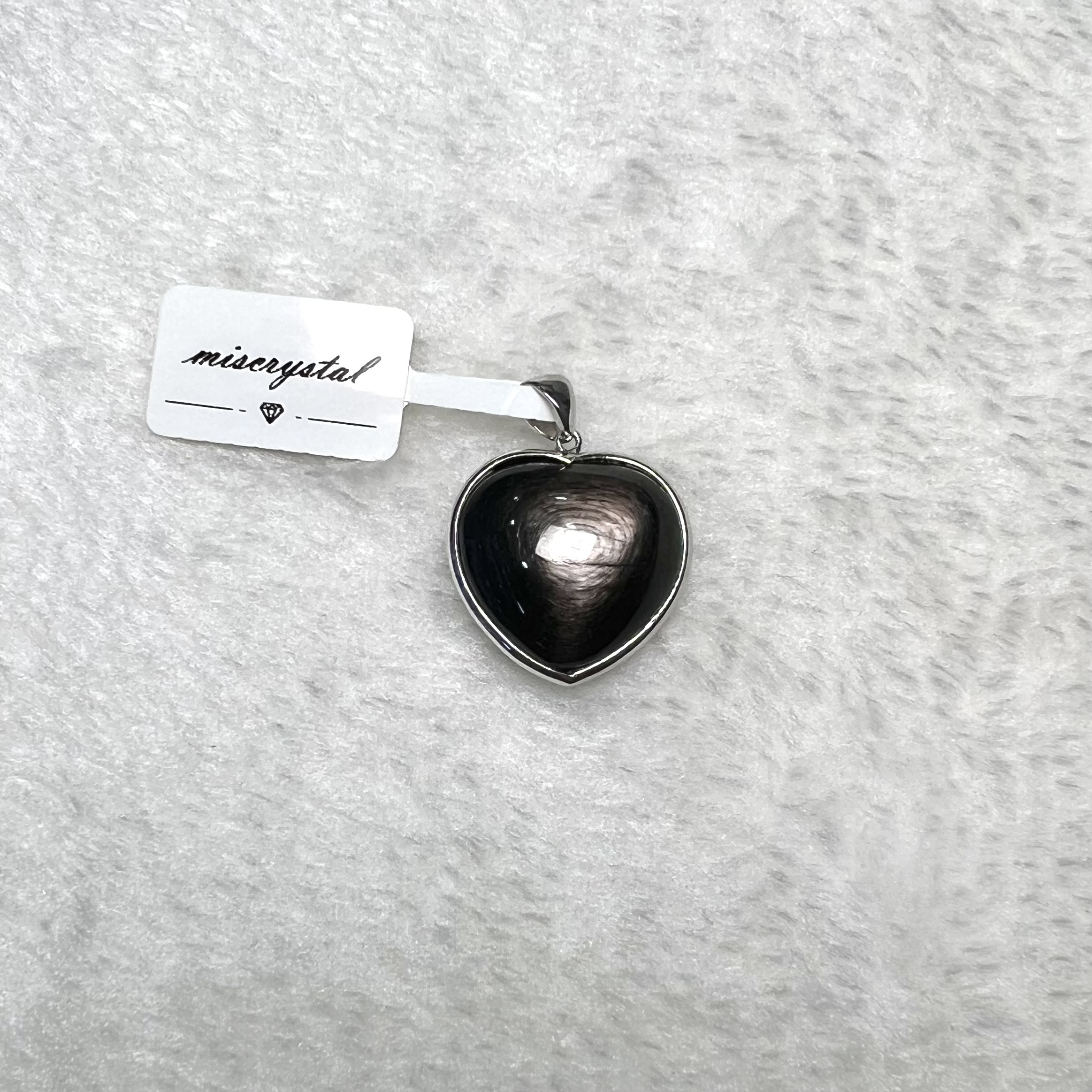 黑銀線 (金運石)吊墜 #A678A