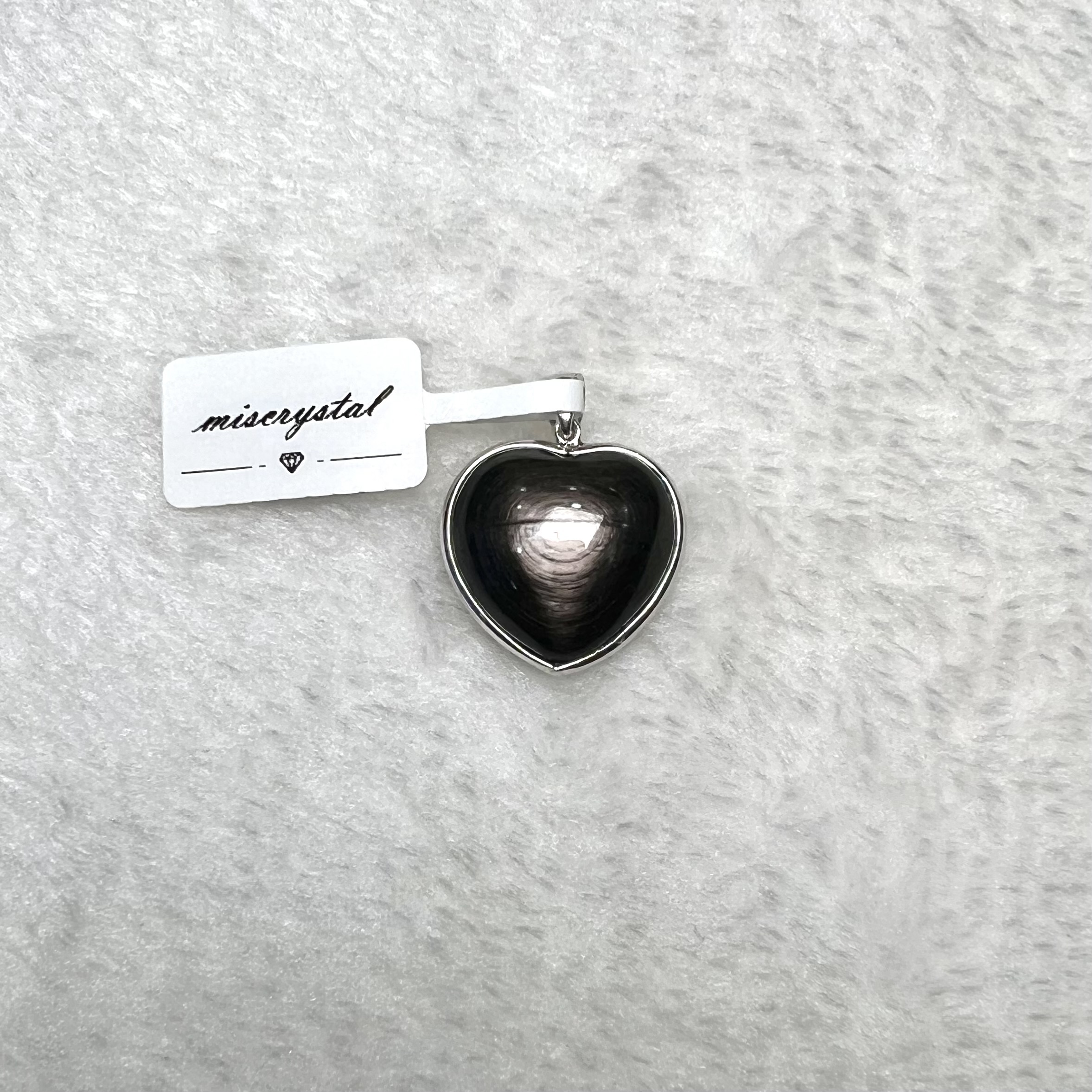 黑銀線 (金運石)吊墜 #A678A