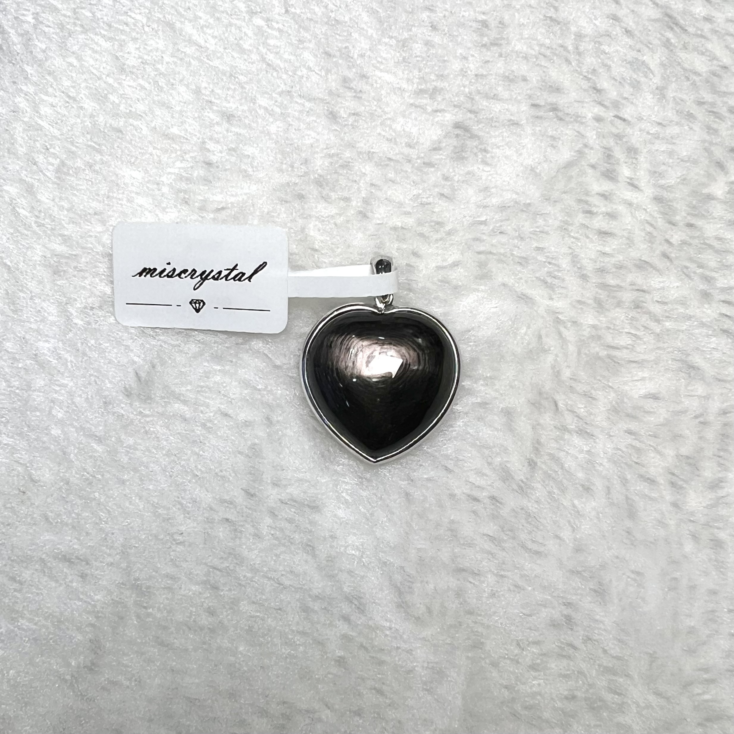 黑銀線 (金運石)吊墜 #A678B