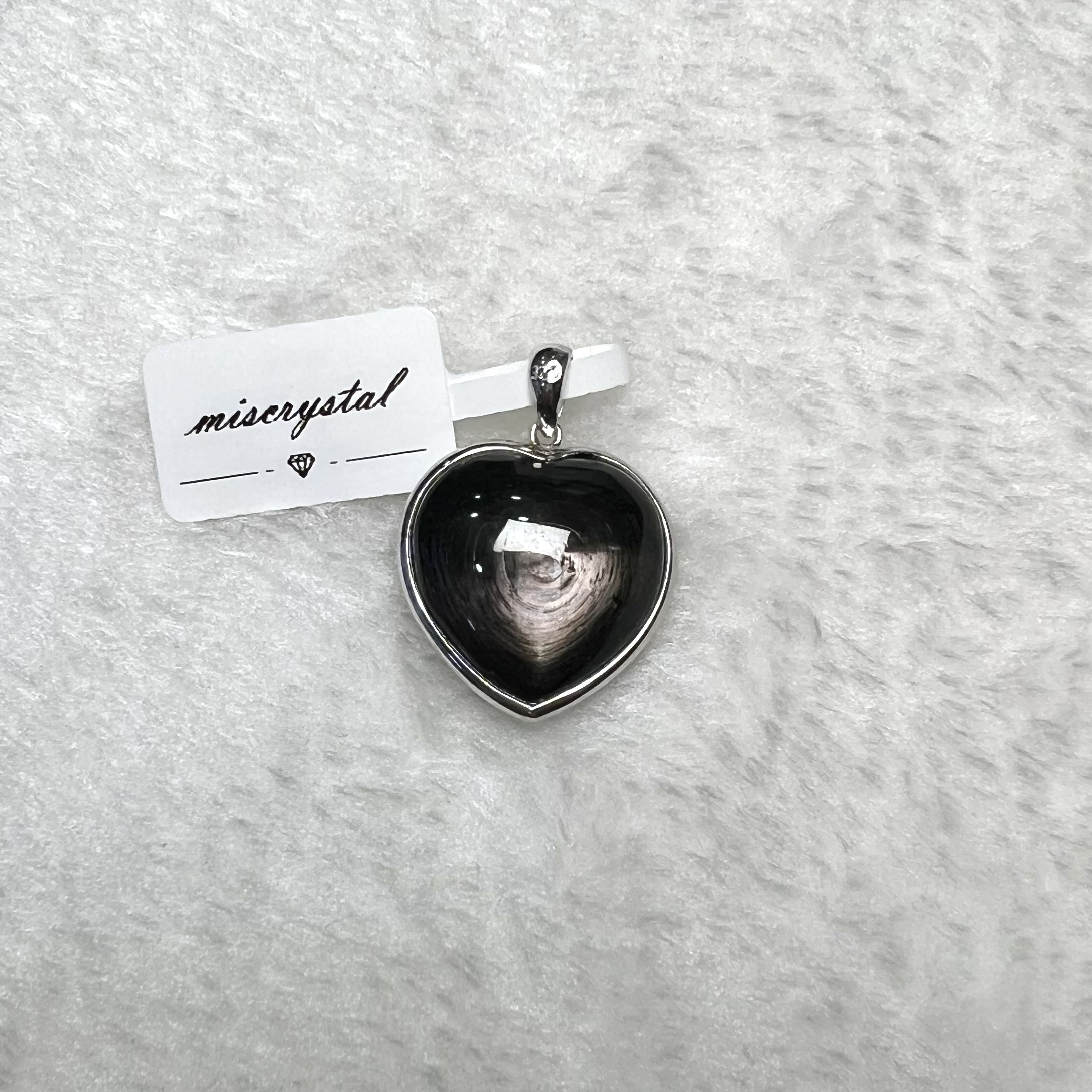 黑銀線 (金運石)吊墜 #A678B