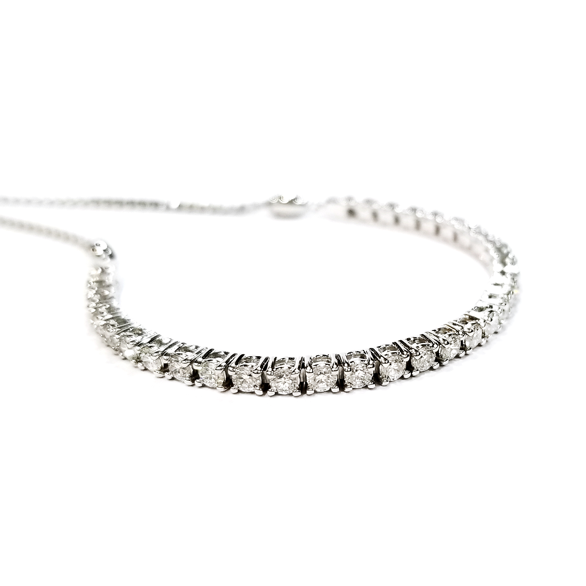 18K白金天然鑽石手鏈