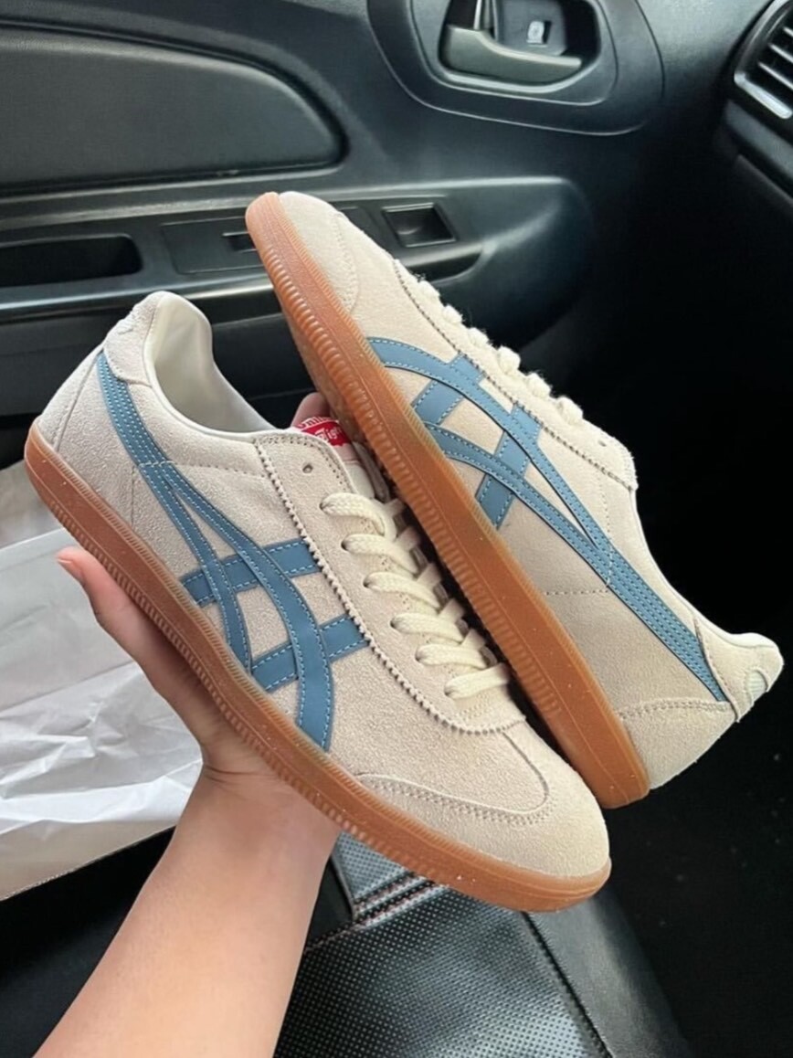 代購-Onitsuka Tiger鬼塚虎 Tokuten 復古麂皮 板鞋 男女同款 米藍 1183A907-202