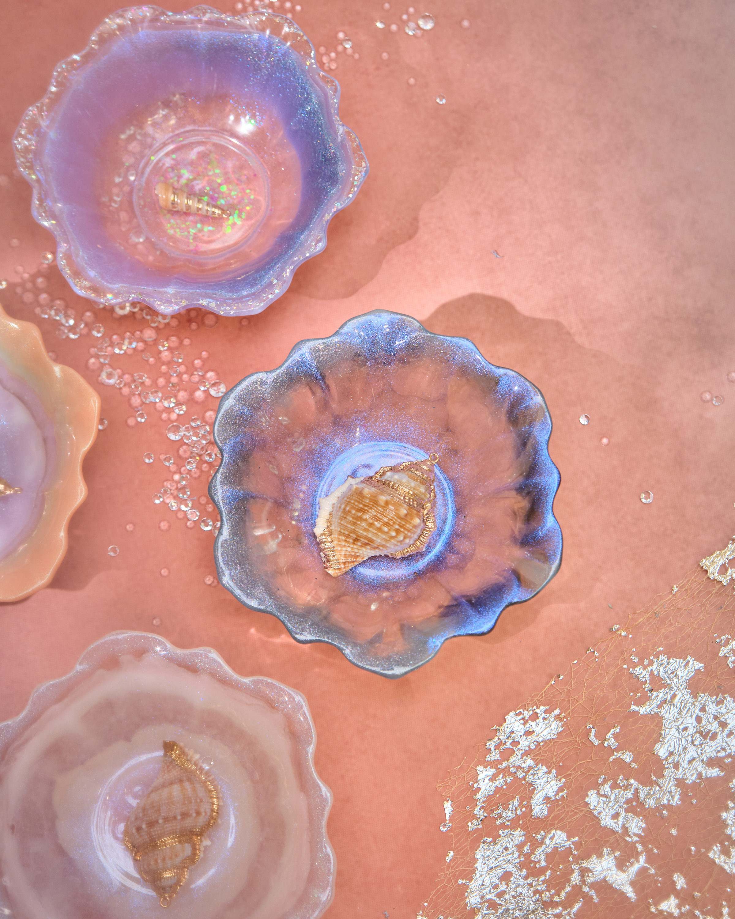 12926 Seashell Reverie Resin Trinket Mini Bowl