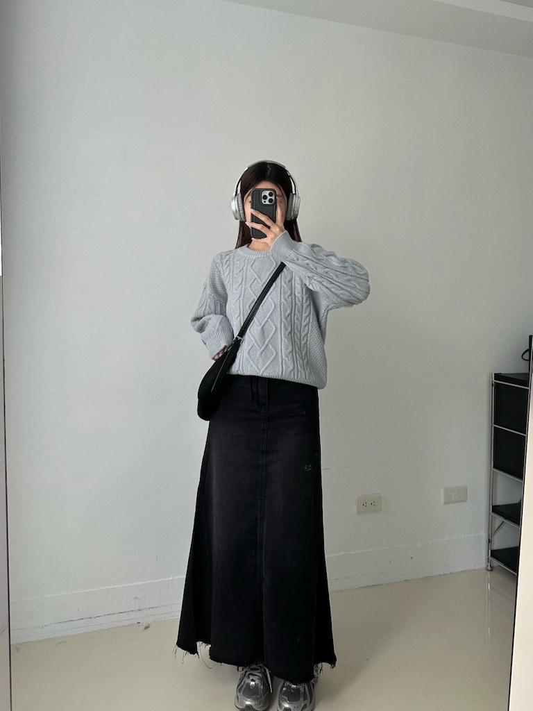 屁股救星微Ａ字牛仔長裙