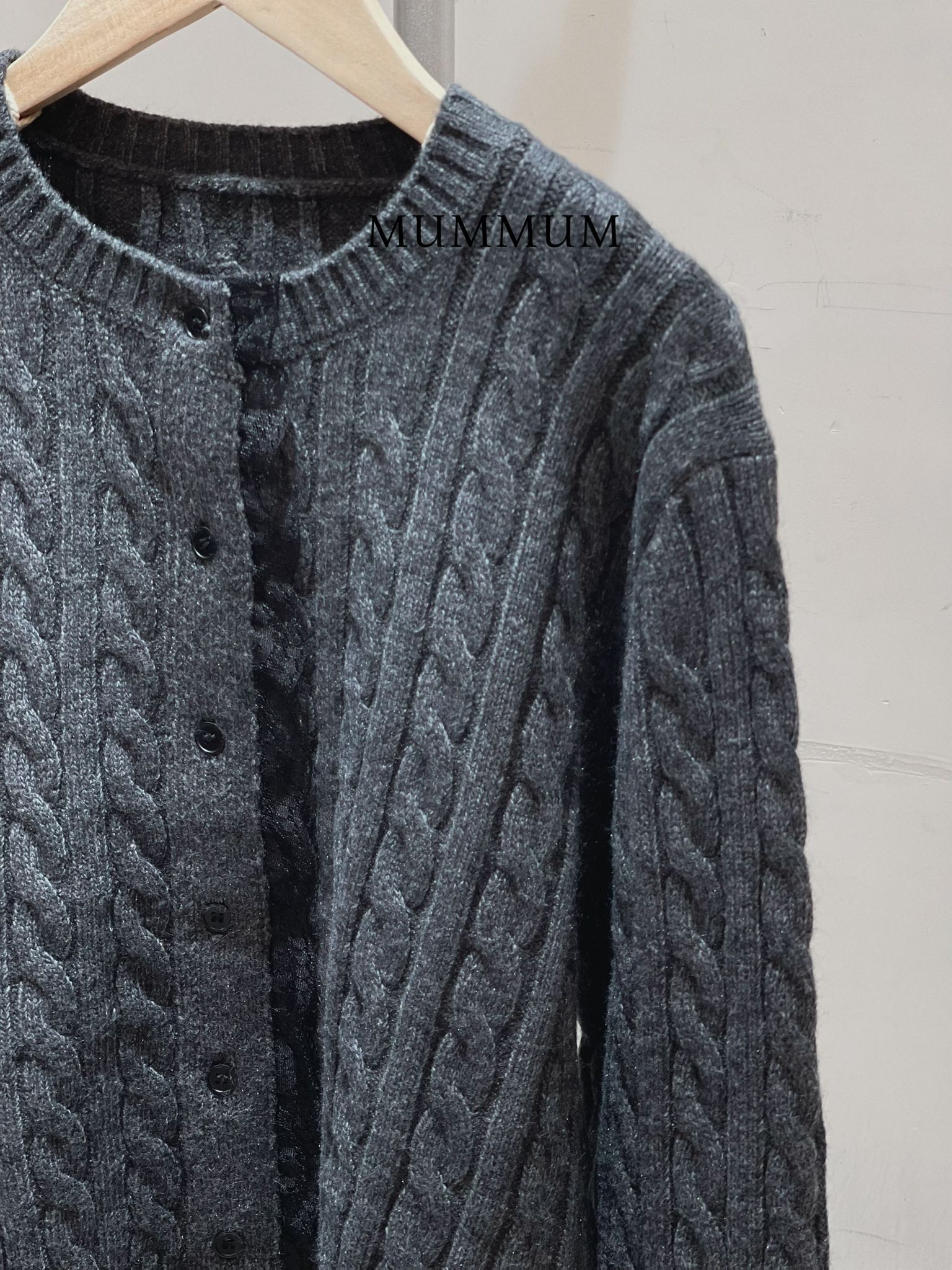 0212895a/有蕾絲邊鈕扣針織外套 44/40/23