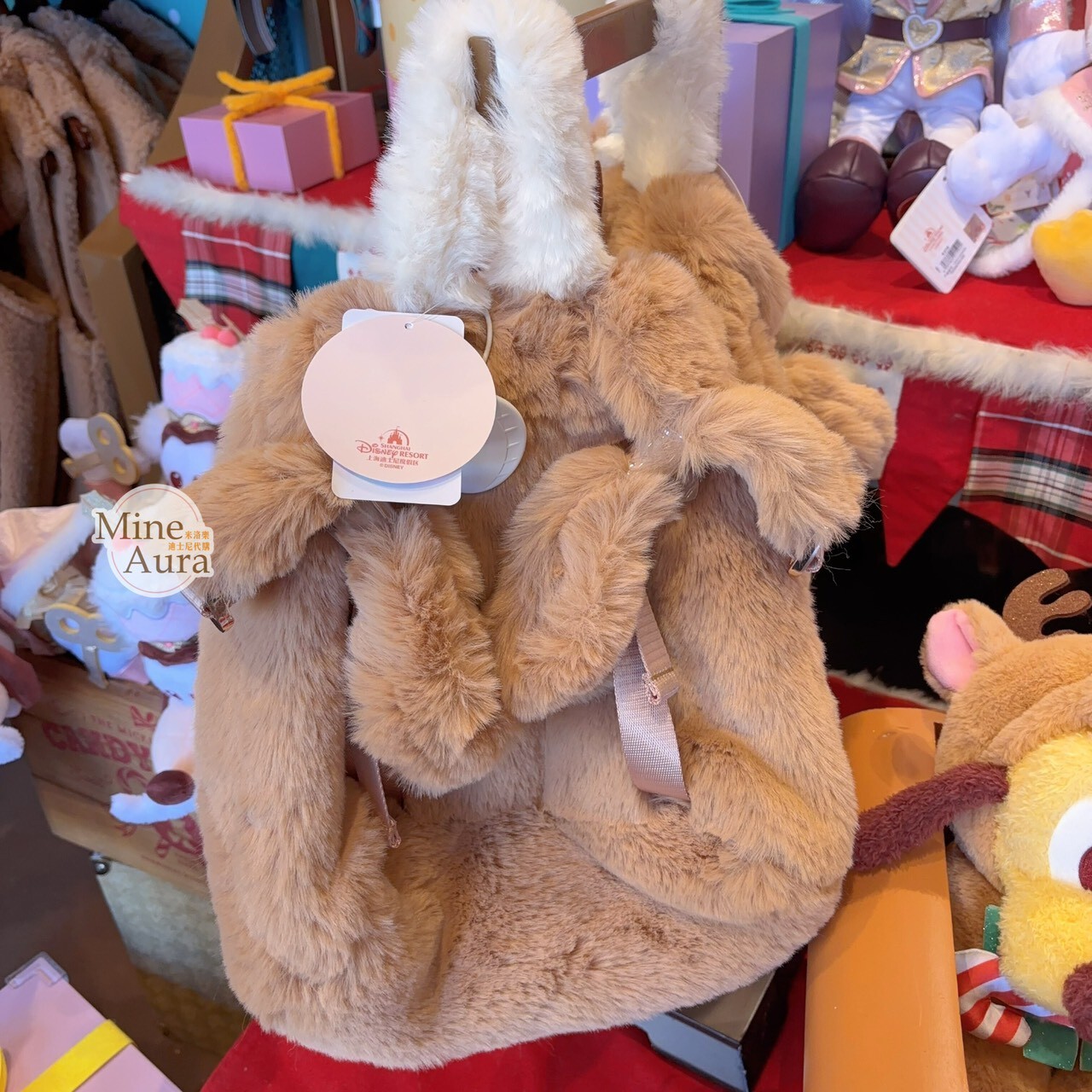 聖誕圓舞曲系列 米奇和朋友們系列 布魯托 Pluto 絨毛大頭 造型 後背包 -上海迪士尼樂園