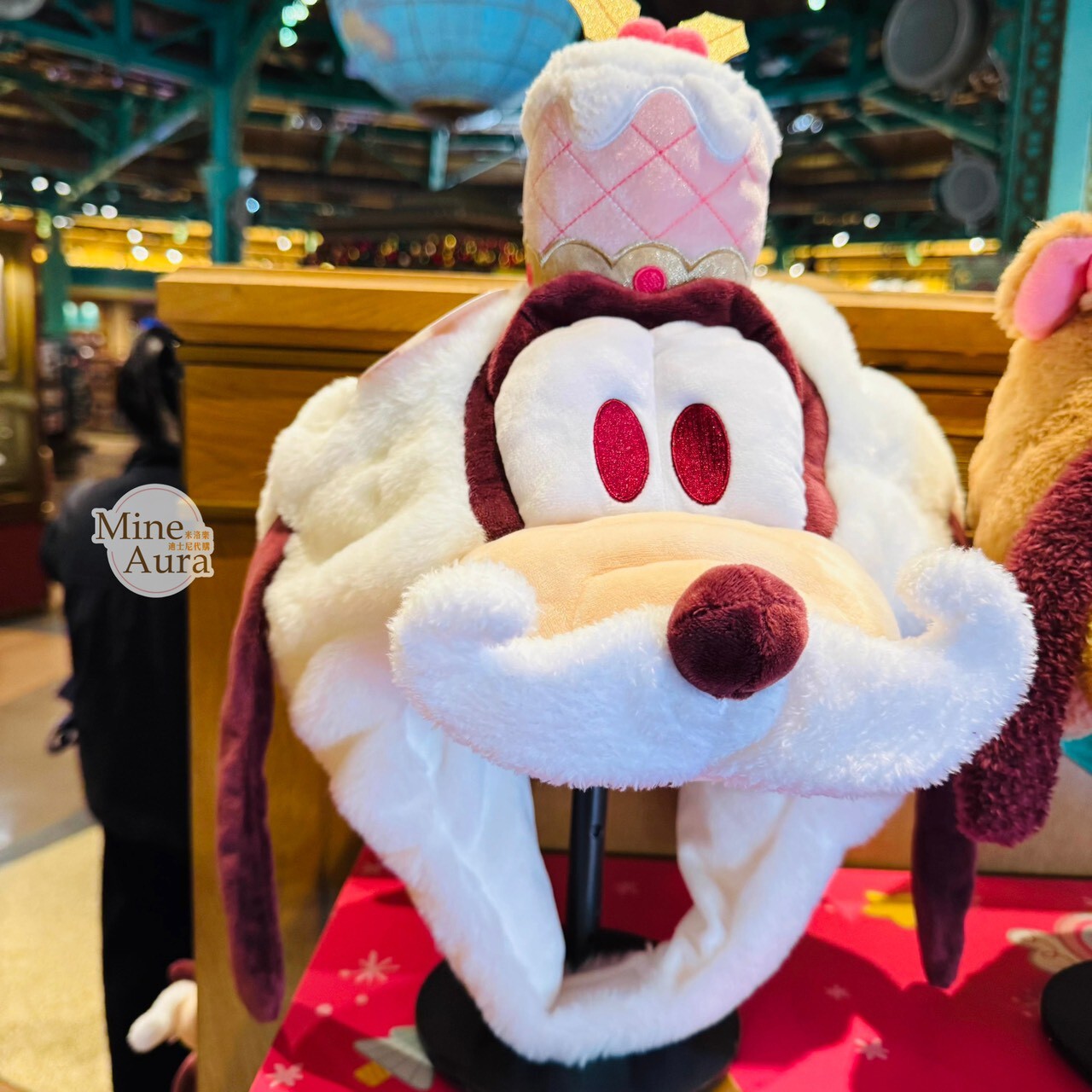 聖誕圓舞曲系列 米奇和朋友們系列 高飛狗 Goofy 絨毛大頭 造型帽 帽子 -上海迪士尼樂園