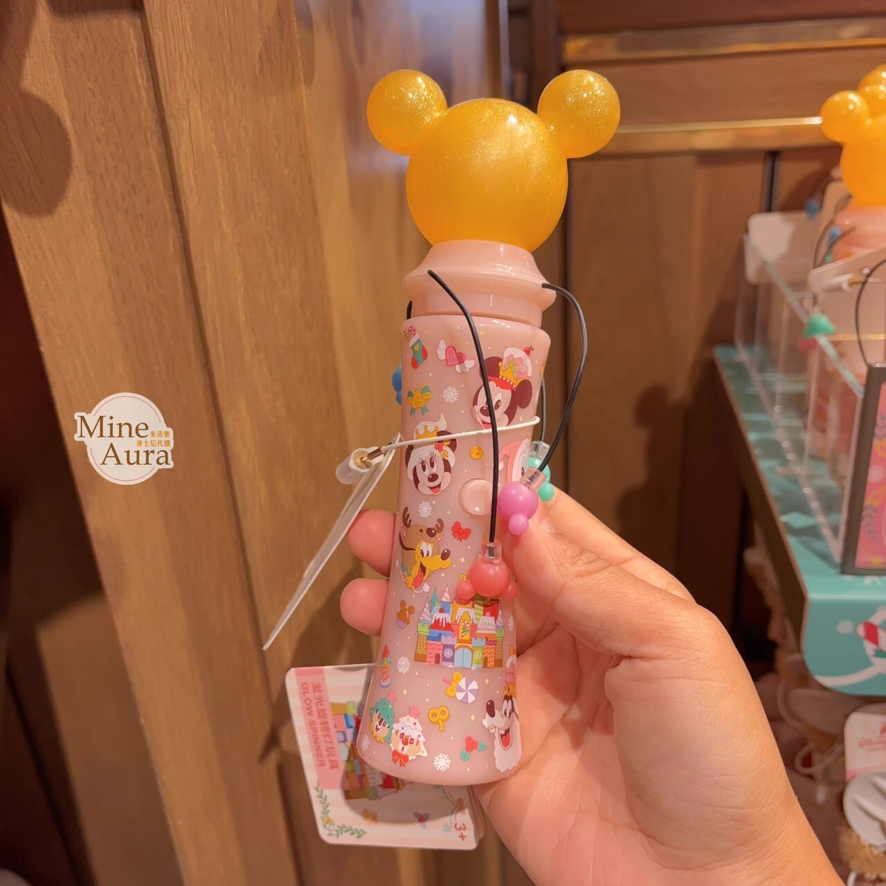 聖誕圓舞曲系列 米奇和朋友們系列 米奇頭 發光 旋轉 玩具 -上海迪士尼樂園