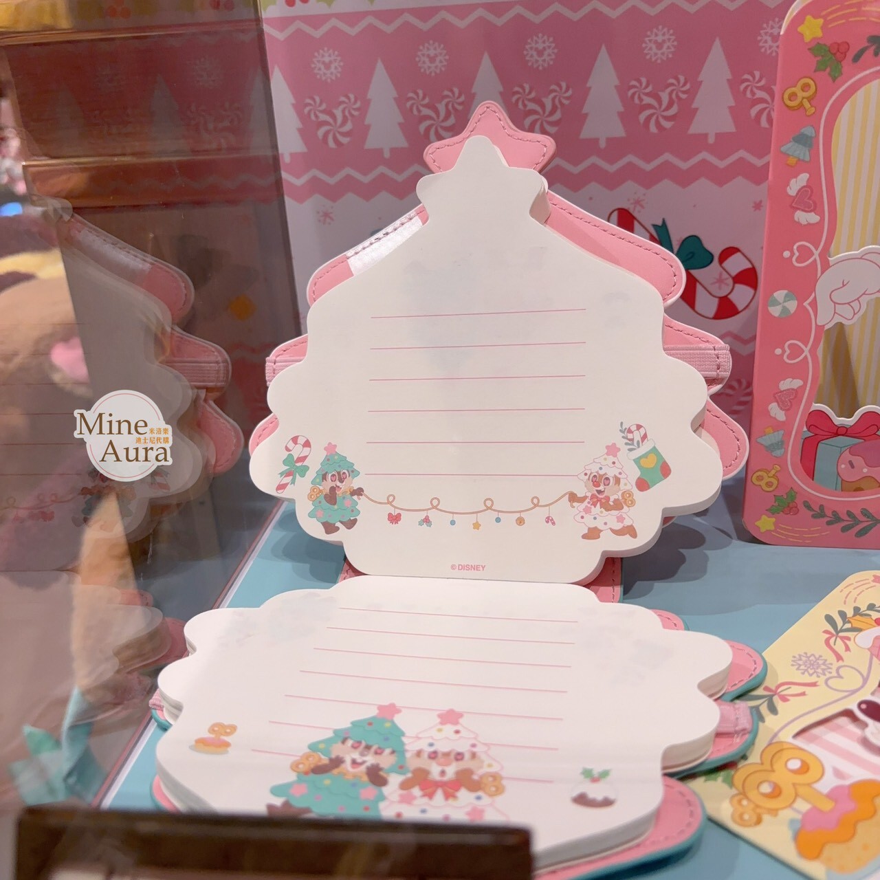 聖誕圓舞曲系列 米奇和朋友們系列 奇奇蒂蒂 Chip 'n Dale 雙面大頭 圖案 造型 筆記本 記事本 -上海迪士尼樂園