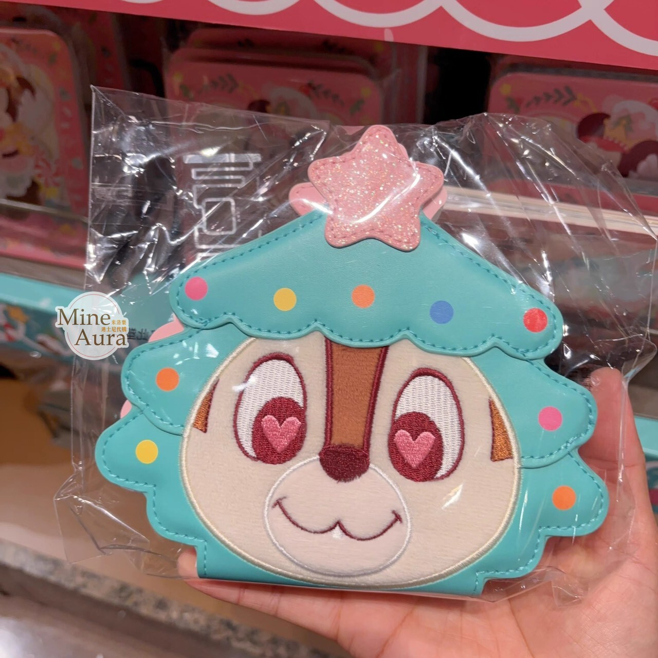 聖誕圓舞曲系列 米奇和朋友們系列 奇奇蒂蒂 Chip 'n Dale 雙面大頭 圖案 造型 筆記本 記事本 -上海迪士尼樂園