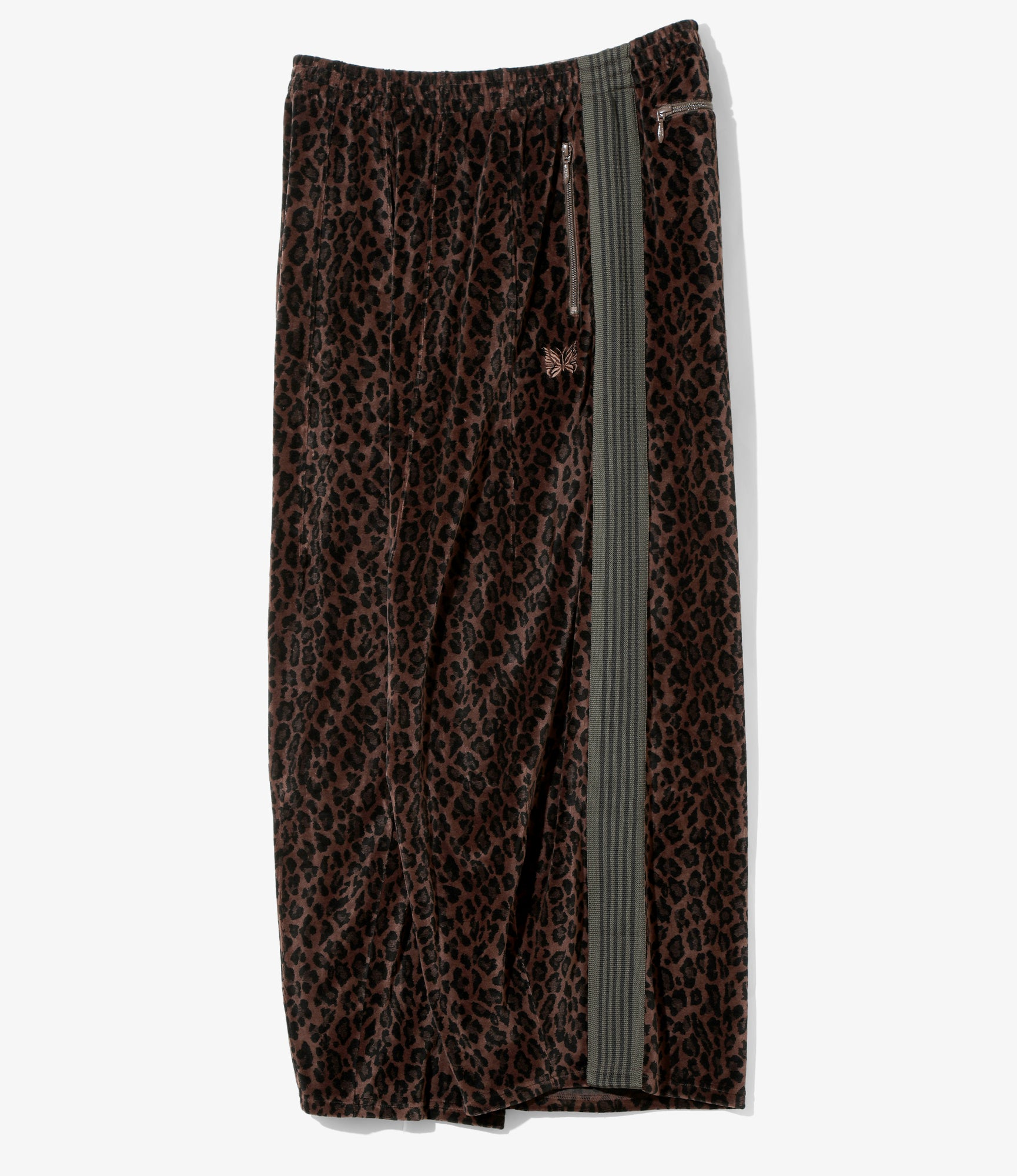 2025AW NEEDLES H.D. Track Pant C/PE Velour 天鵝絨豹紋蝴蝶寬版