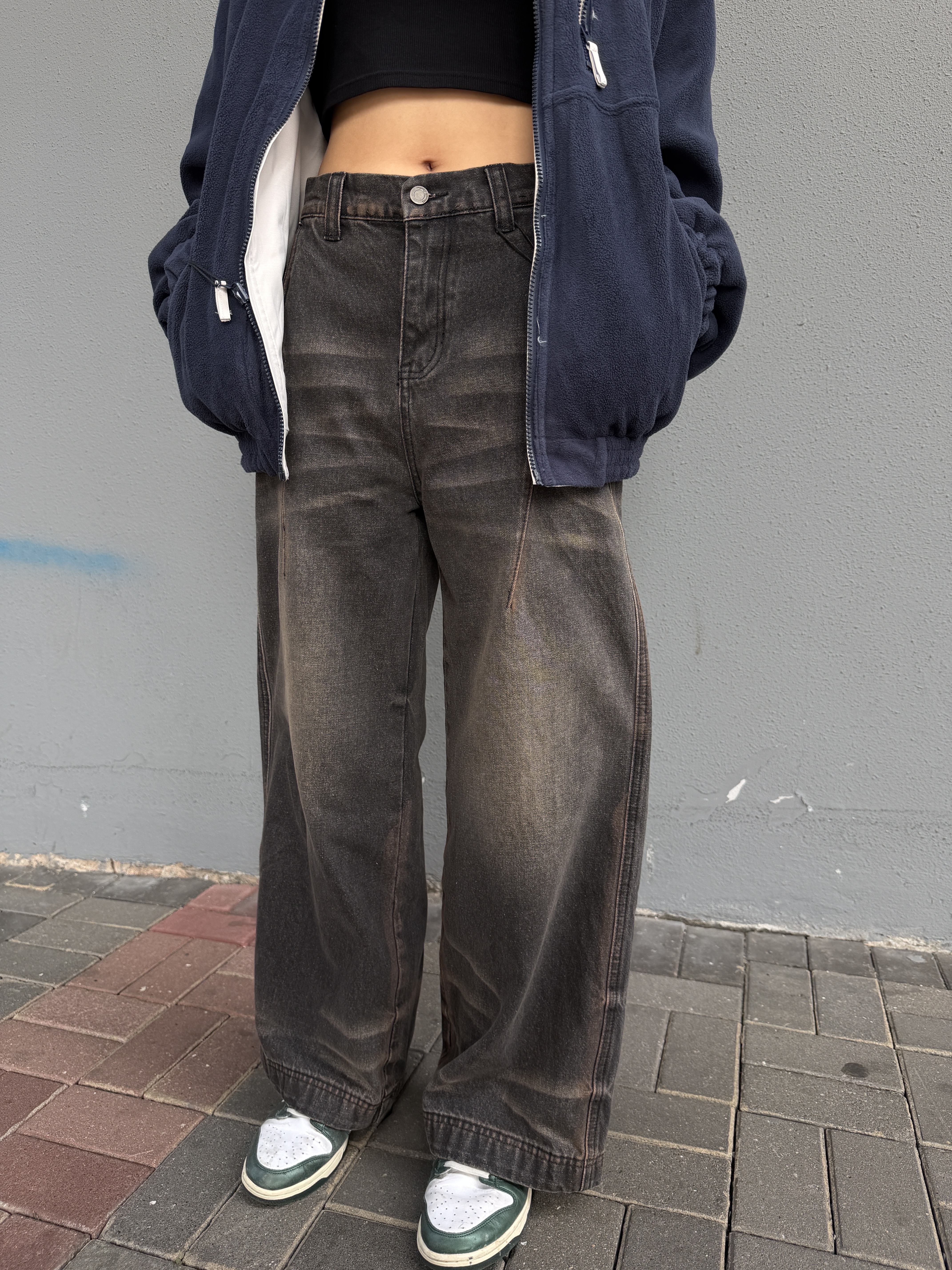 LPT0028 洗水灰啡牛仔褲