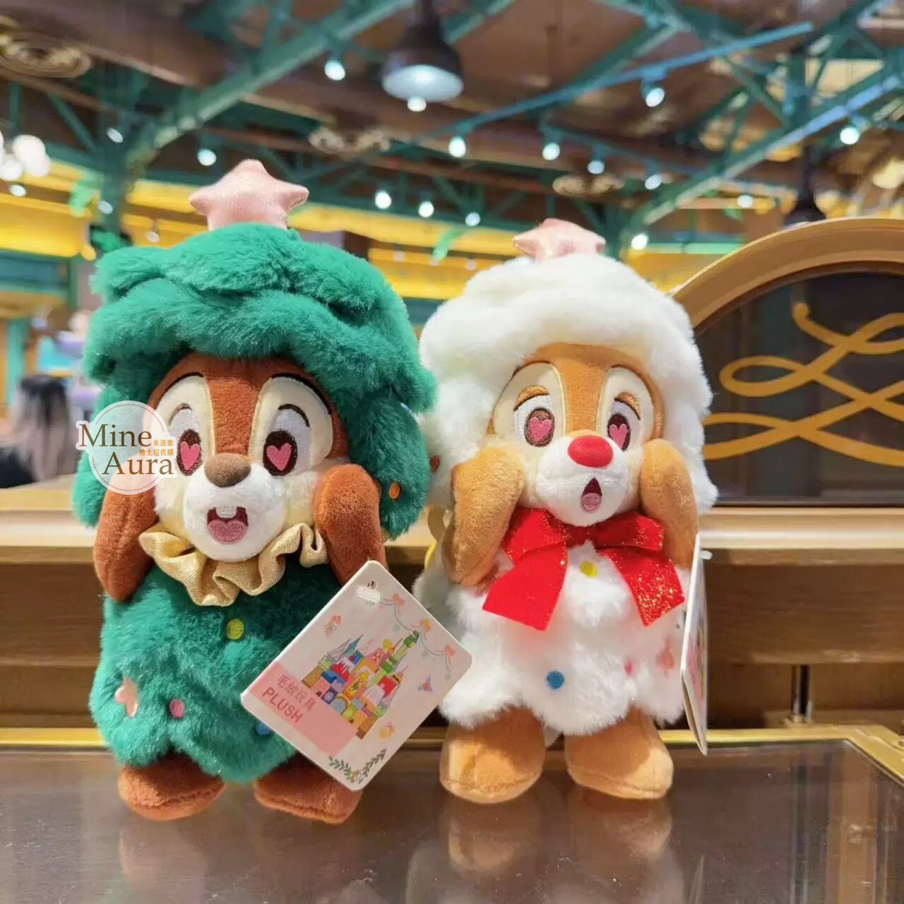 聖誕圓舞曲系列 米奇和朋友們系列 奇奇蒂蒂 Chip 'n Dale 娃娃 玩偶 -上海迪士尼樂園