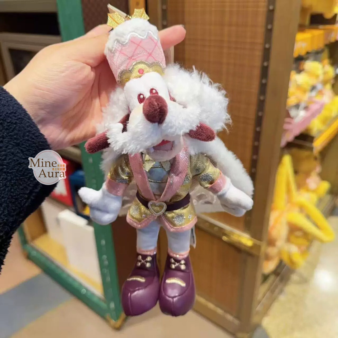 聖誕圓舞曲系列 米奇和朋友們系列 高飛狗 Goofy 絨毛 鑰匙圈 吊飾 -上海迪士尼樂園