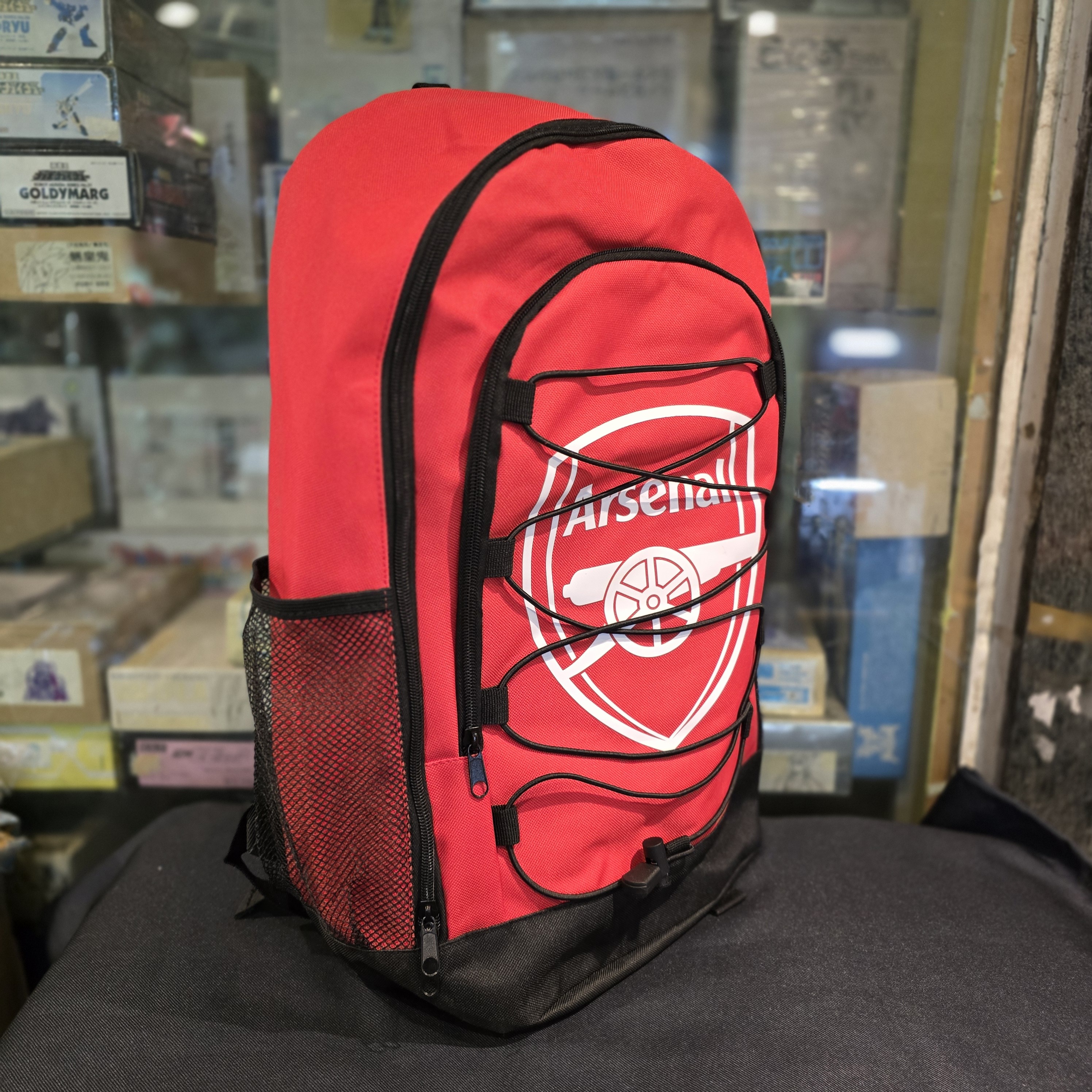 阿仙奴紅色大會徽彈力繩索背包