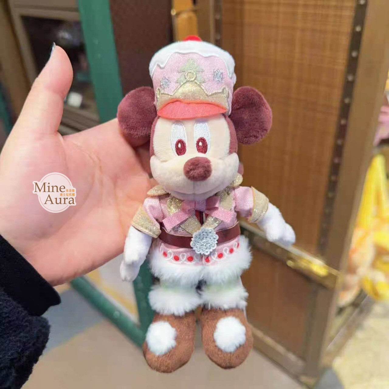 聖誕圓舞曲系列 米奇和朋友們系列 米奇 Mickey 米妮 Minnie 絨毛 鑰匙圈 吊飾 -上海迪士尼樂園